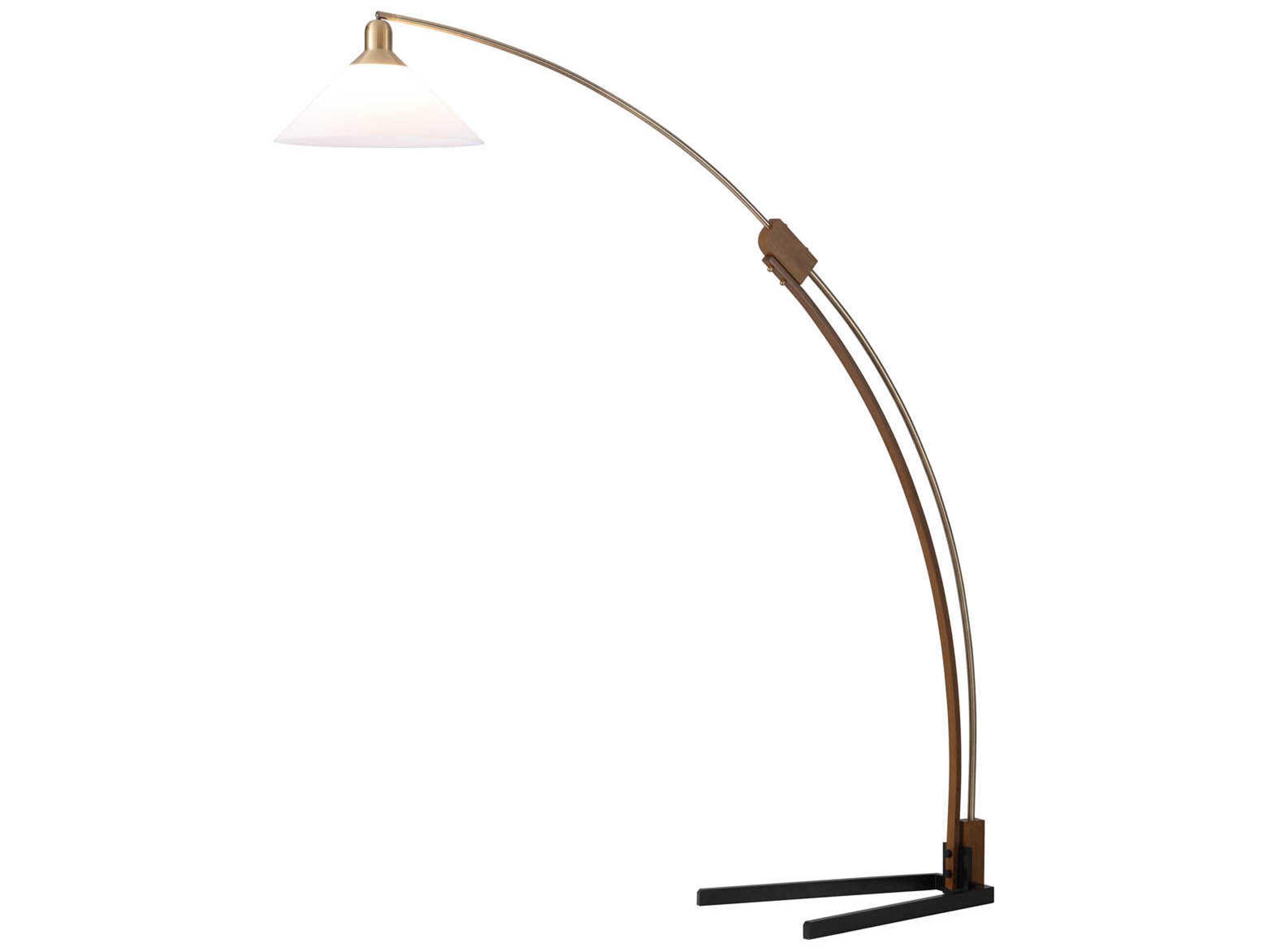 Historical Re-Issue Melmar Weathered Brass White Lucite Floor Lamp