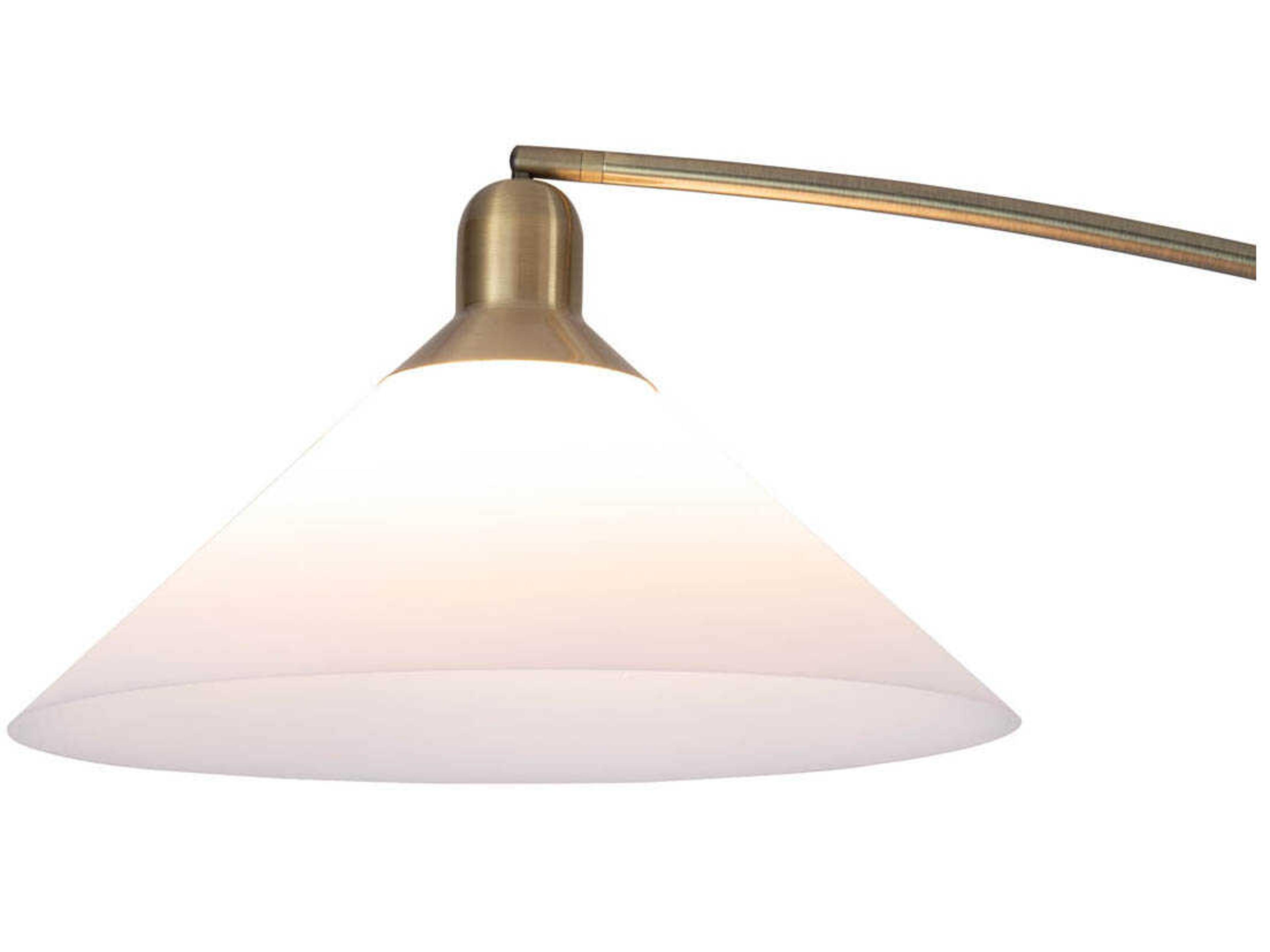 Nova Historical Re-Issue Melmar Weathered Brass White Lucite Floor Lamp