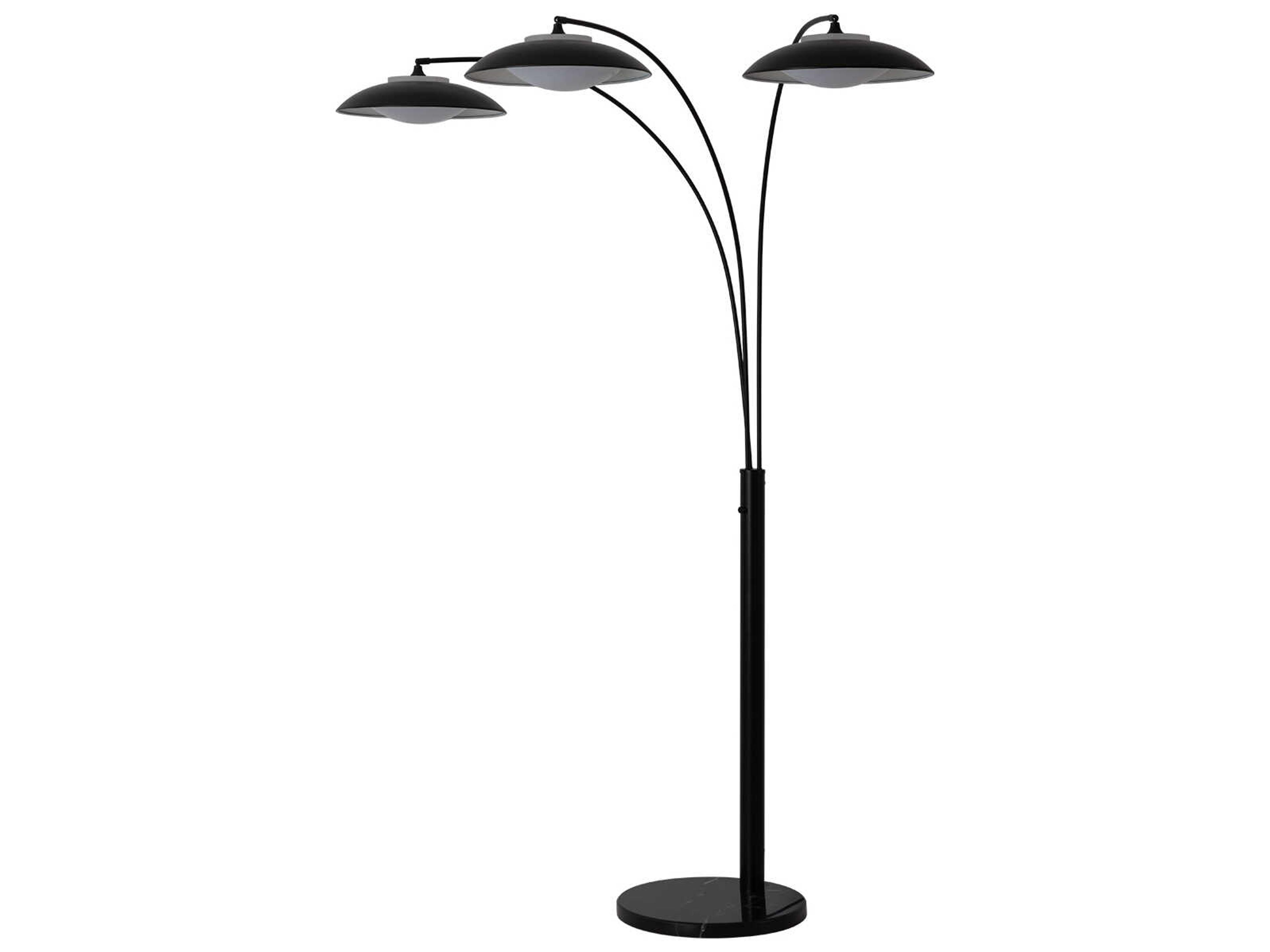 Nova Saucer Matte Black Steel Floor Lamp