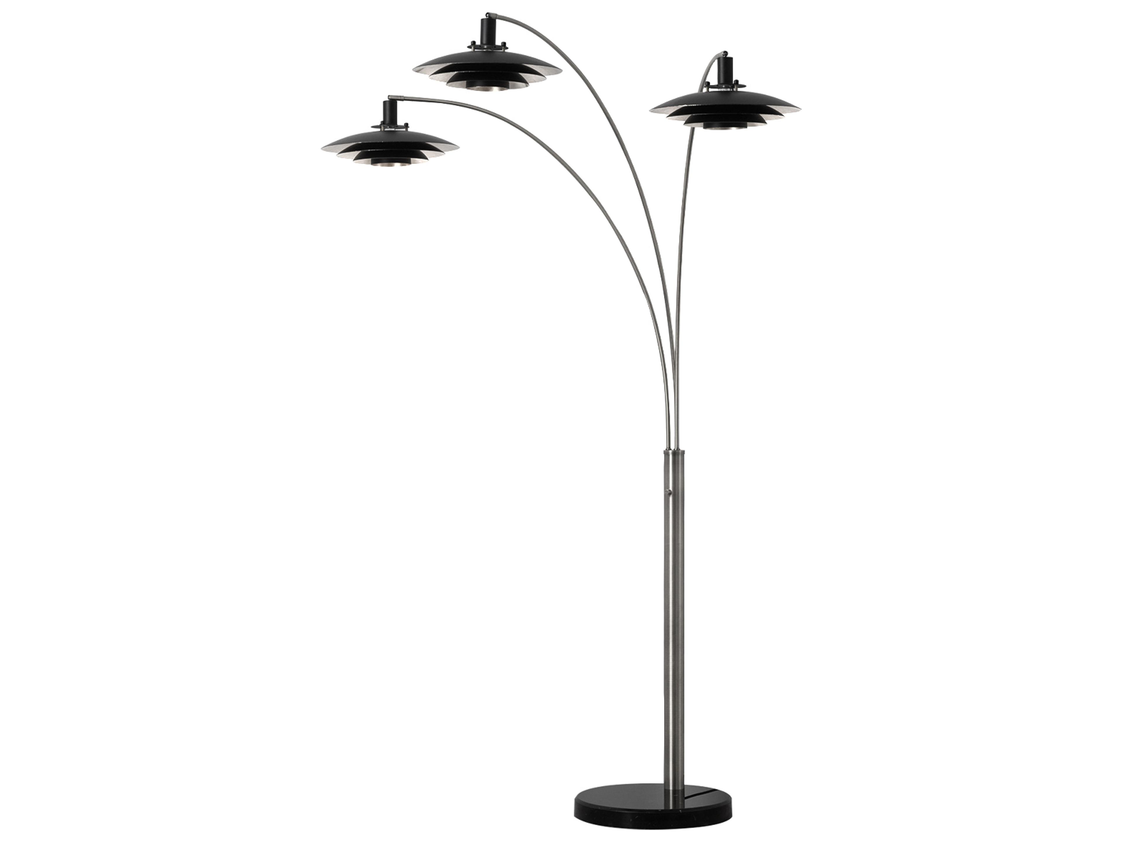 Nova Rancho Mirage Antique Nickel Matte Black Aluminum Floor Lamp