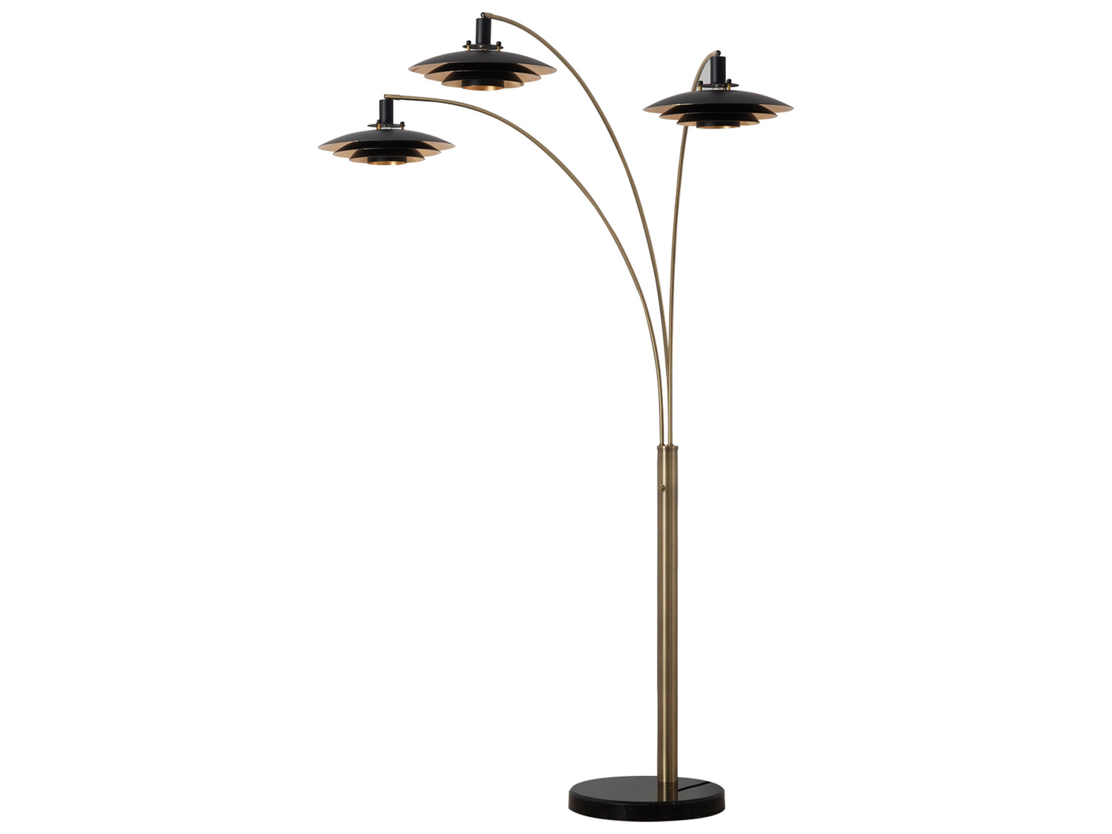 Nova Rancho Mirage Weathered Brass Matte Black Floor Lamp