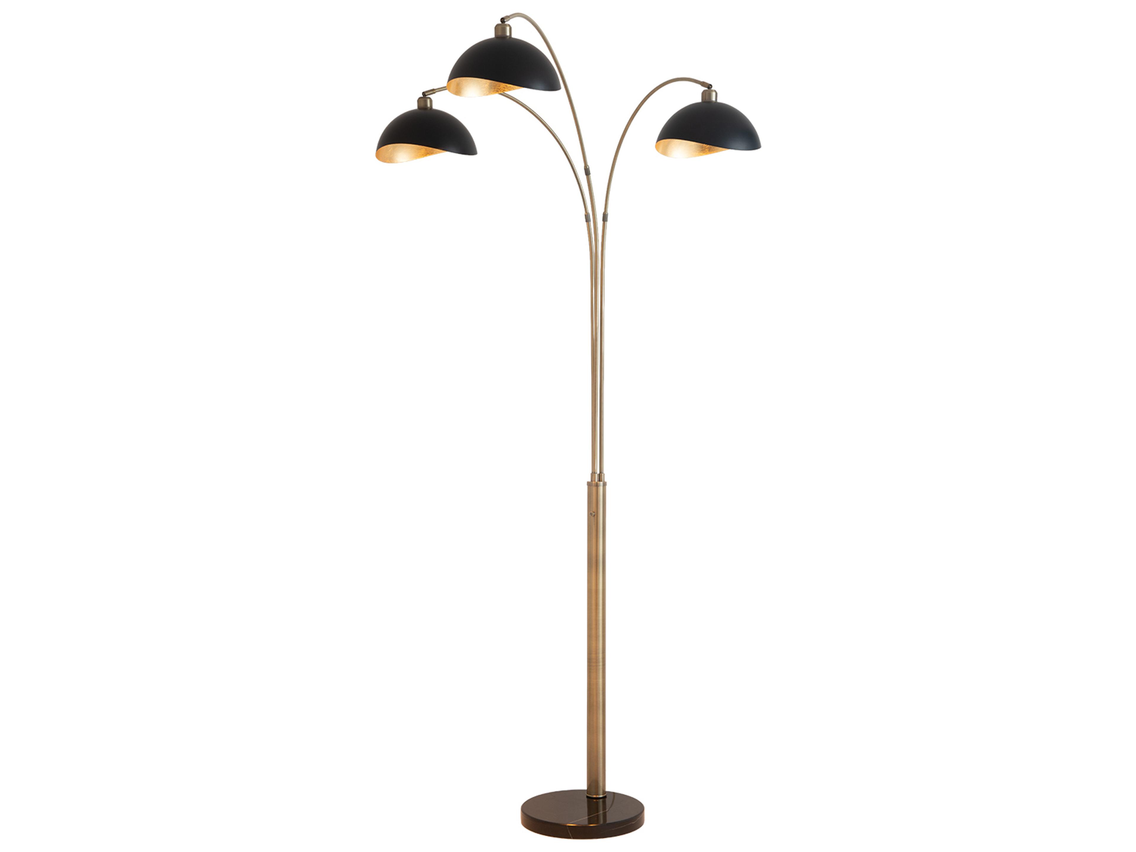 Luna Bella Weathered Brass Black Floor Lamp