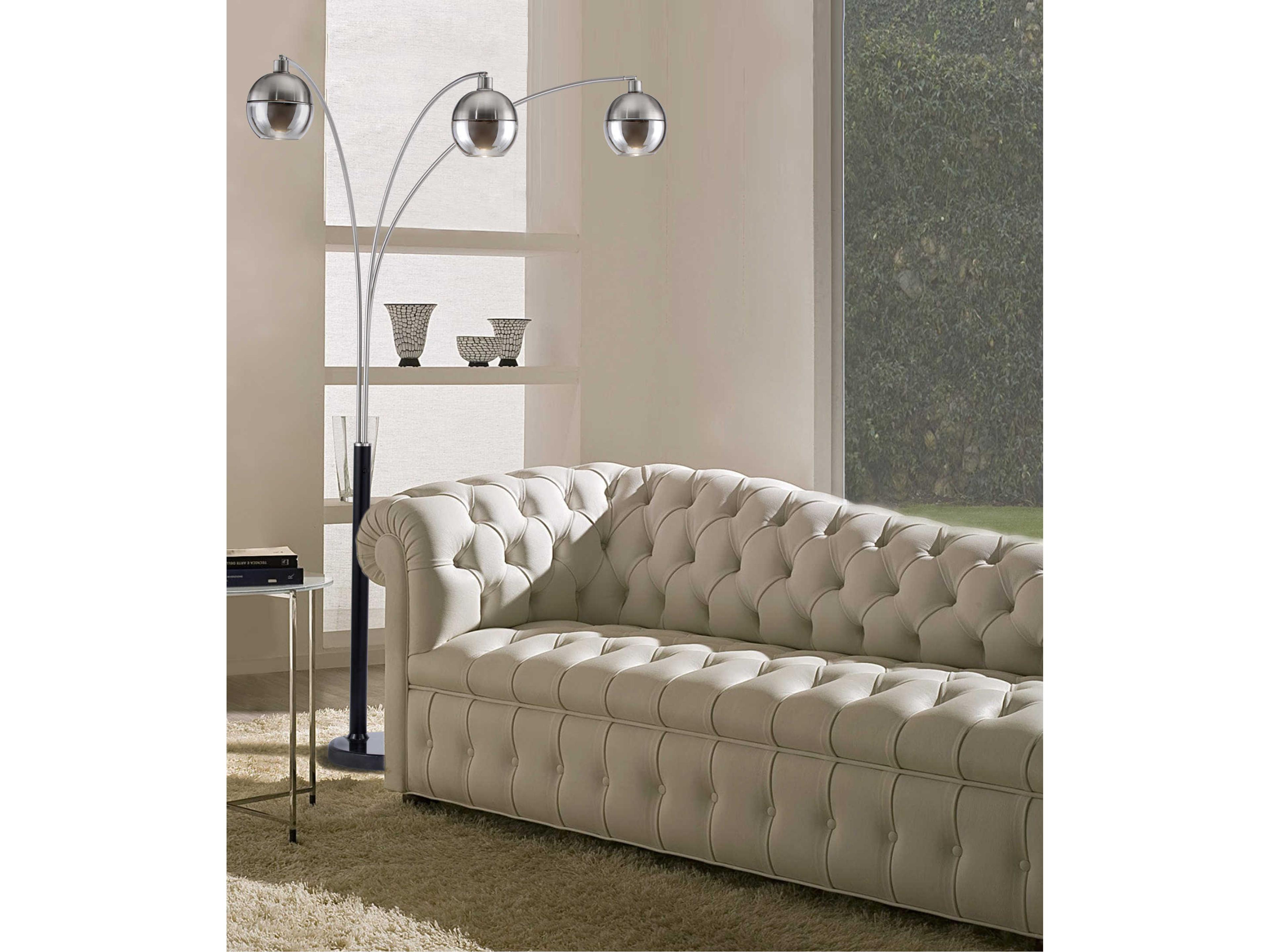 Nova Orson Brushed Nickel Black Floor Lamp