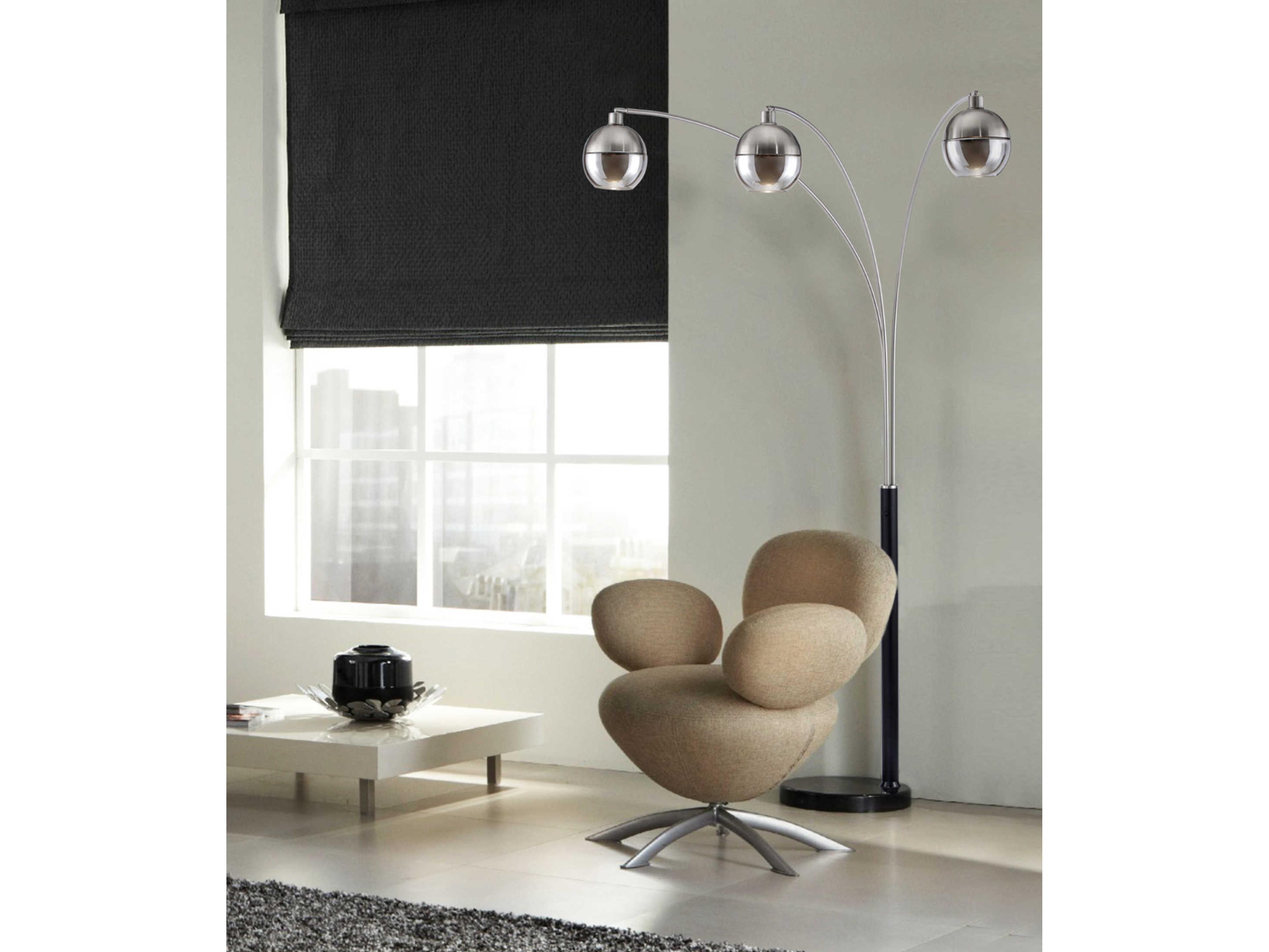 Nova Orson Brushed Nickel Black Floor Lamp