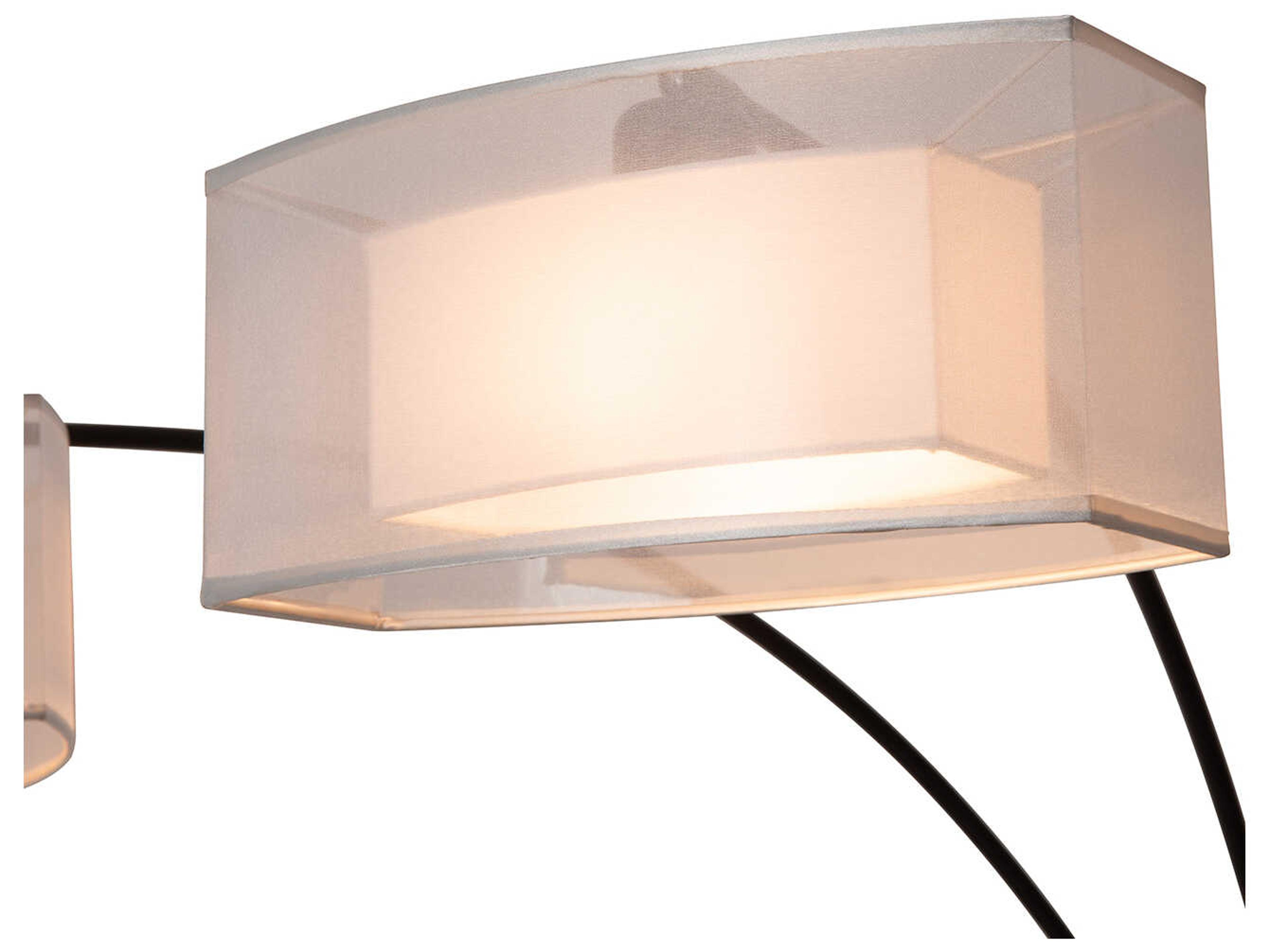 Nova Amarillo Matte Black White Organza Floor Lamp