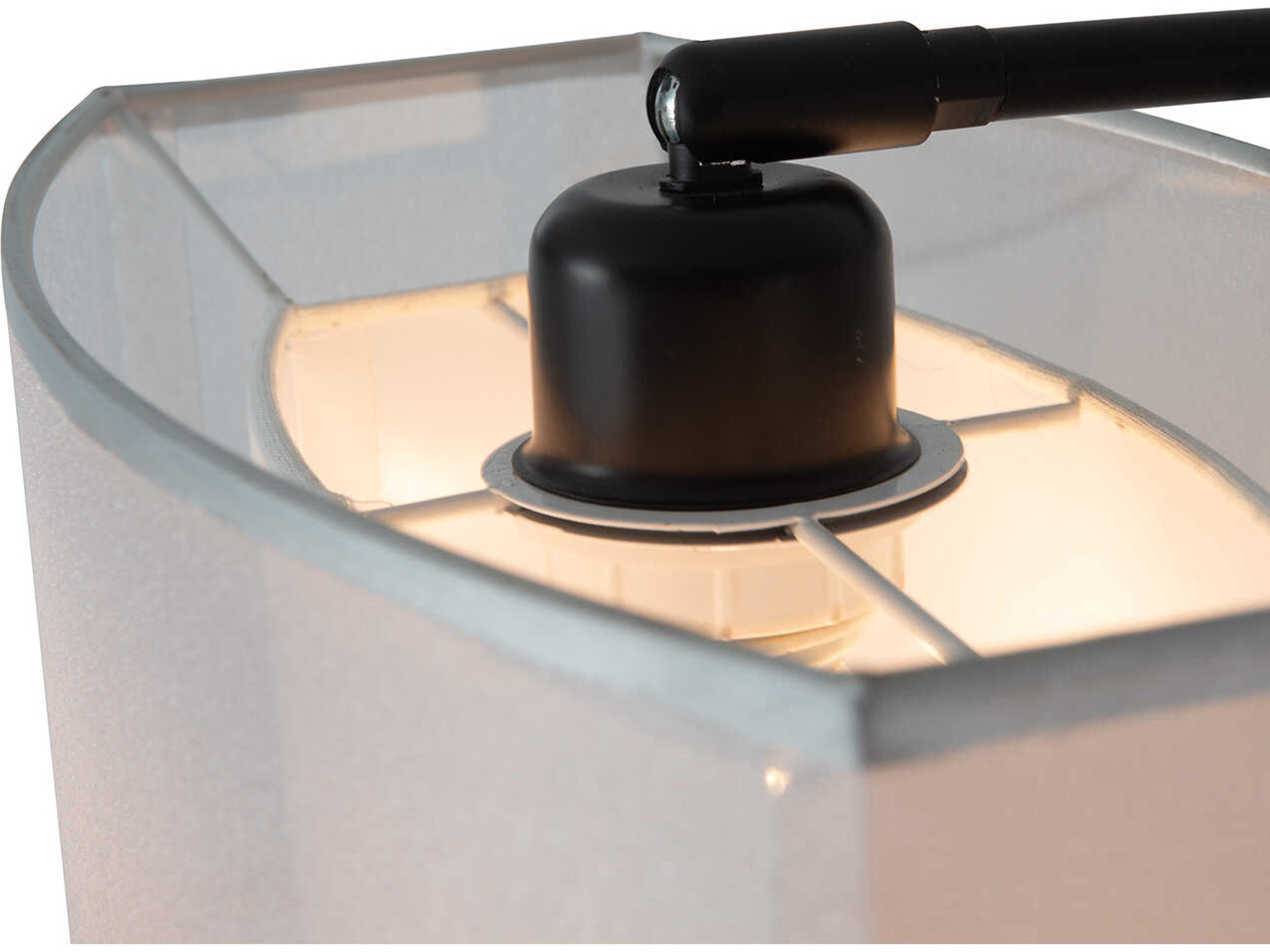 Nova Amarillo Matte Black White Organza Floor Lamp