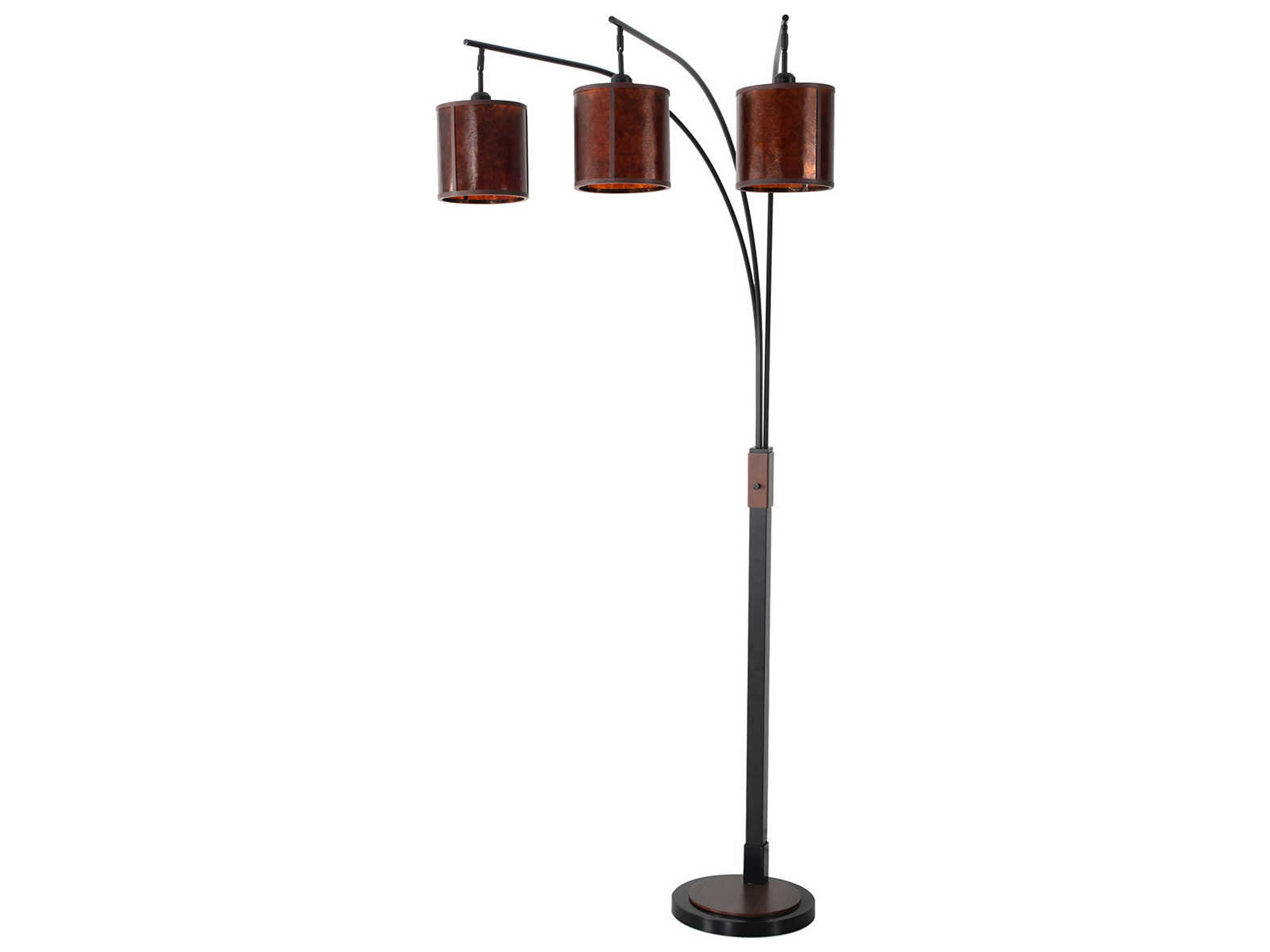 Nova Layered Gunmetal Matte Black Amber Mica Nickel Floor Lamp