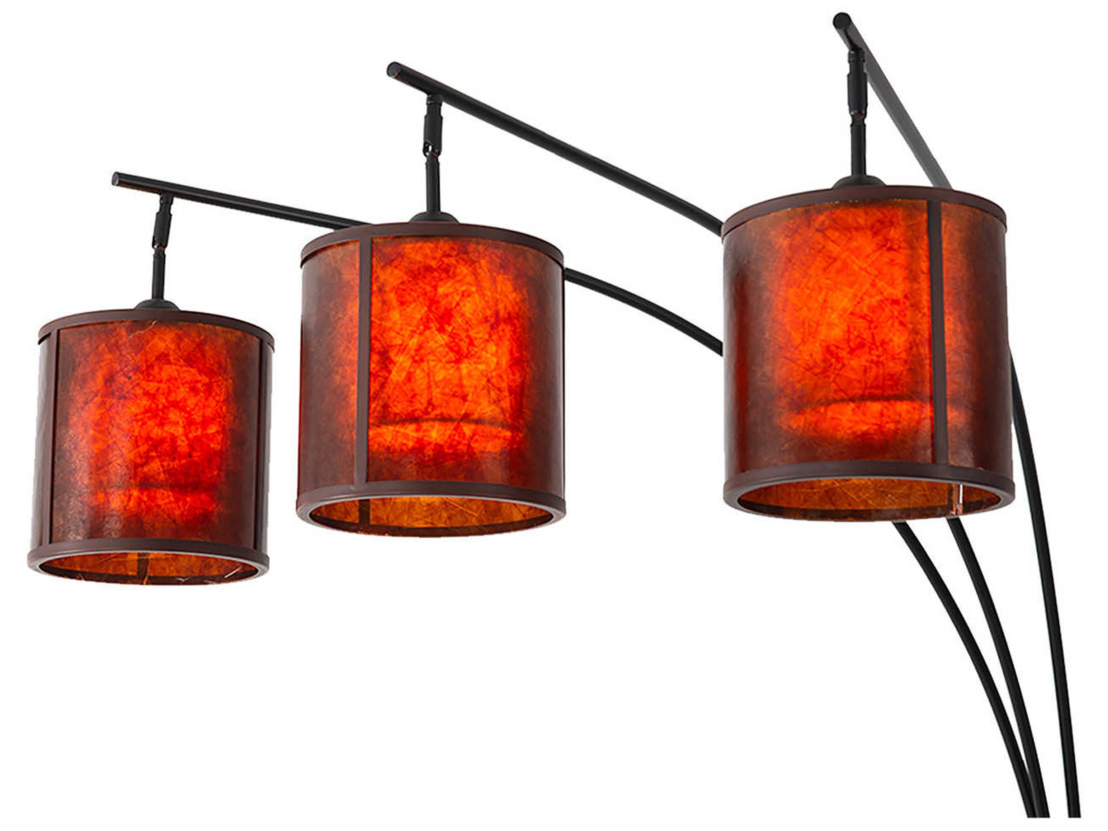 Nova Layered Gunmetal Matte Black Amber Mica Nickel Floor Lamp