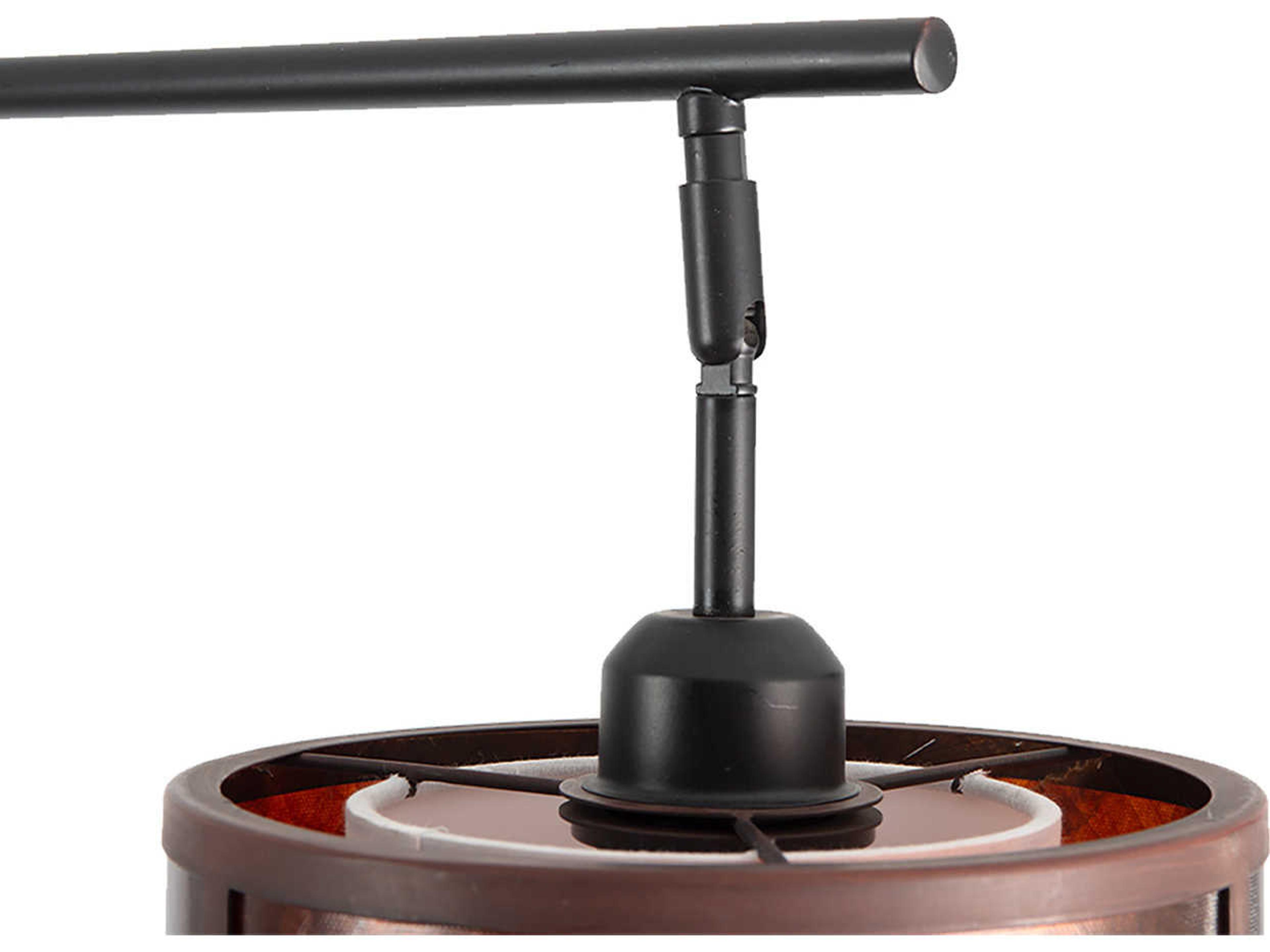 Nova Layered Gunmetal Matte Black Amber Mica Nickel Floor Lamp