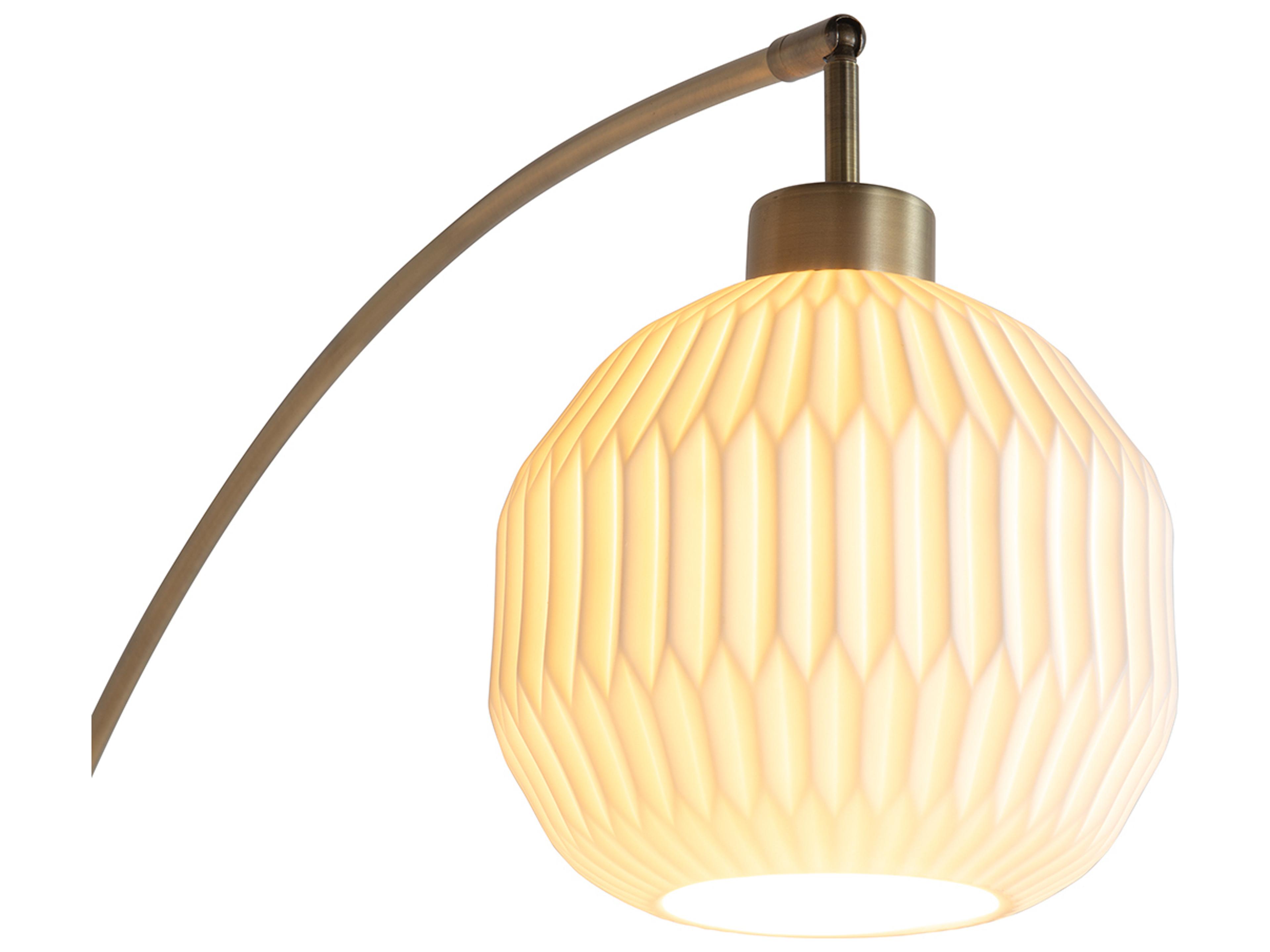 Nova Bone Porcelain Moraga Weathered Brass White Floor Lamp