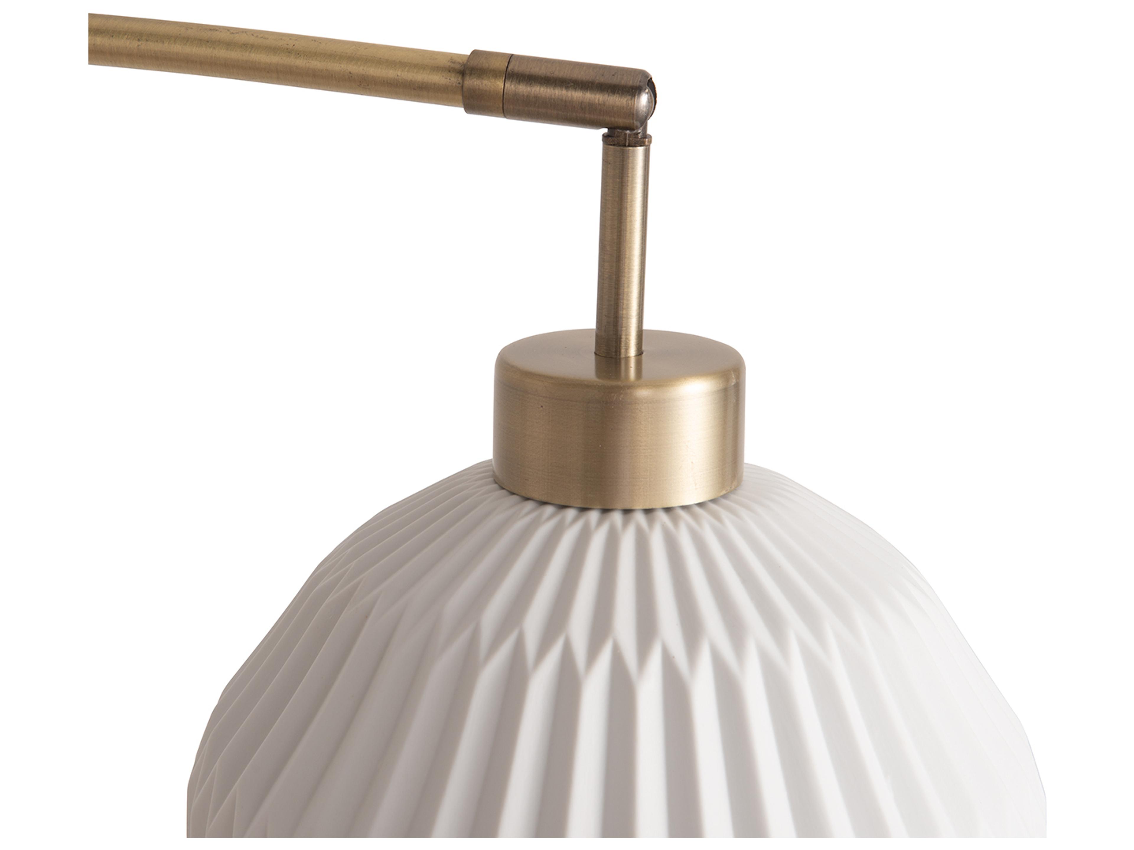 Nova Bone Porcelain Moraga Weathered Brass White Floor Lamp