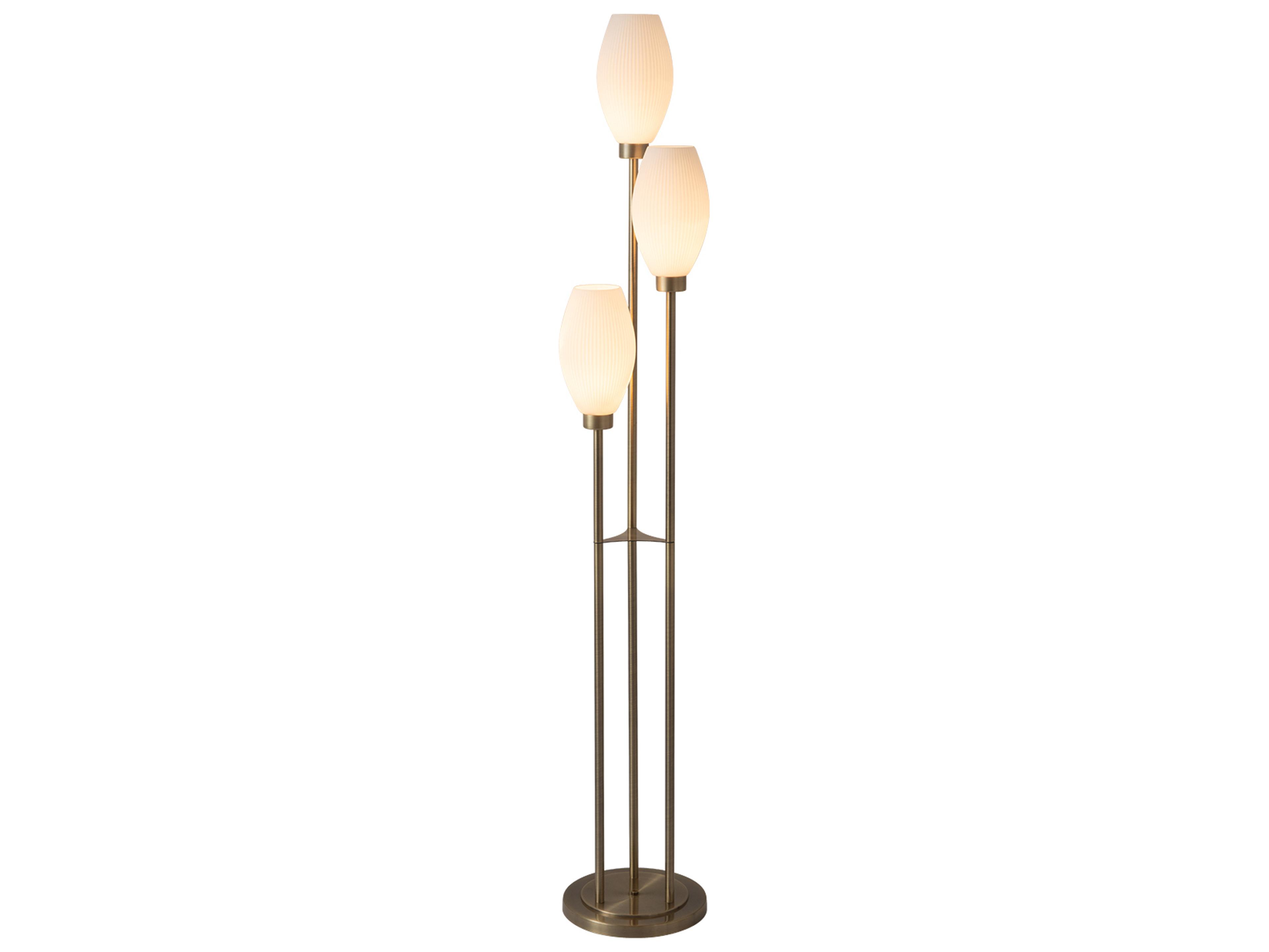 Willows White Weathered Brass Floor Lamp
