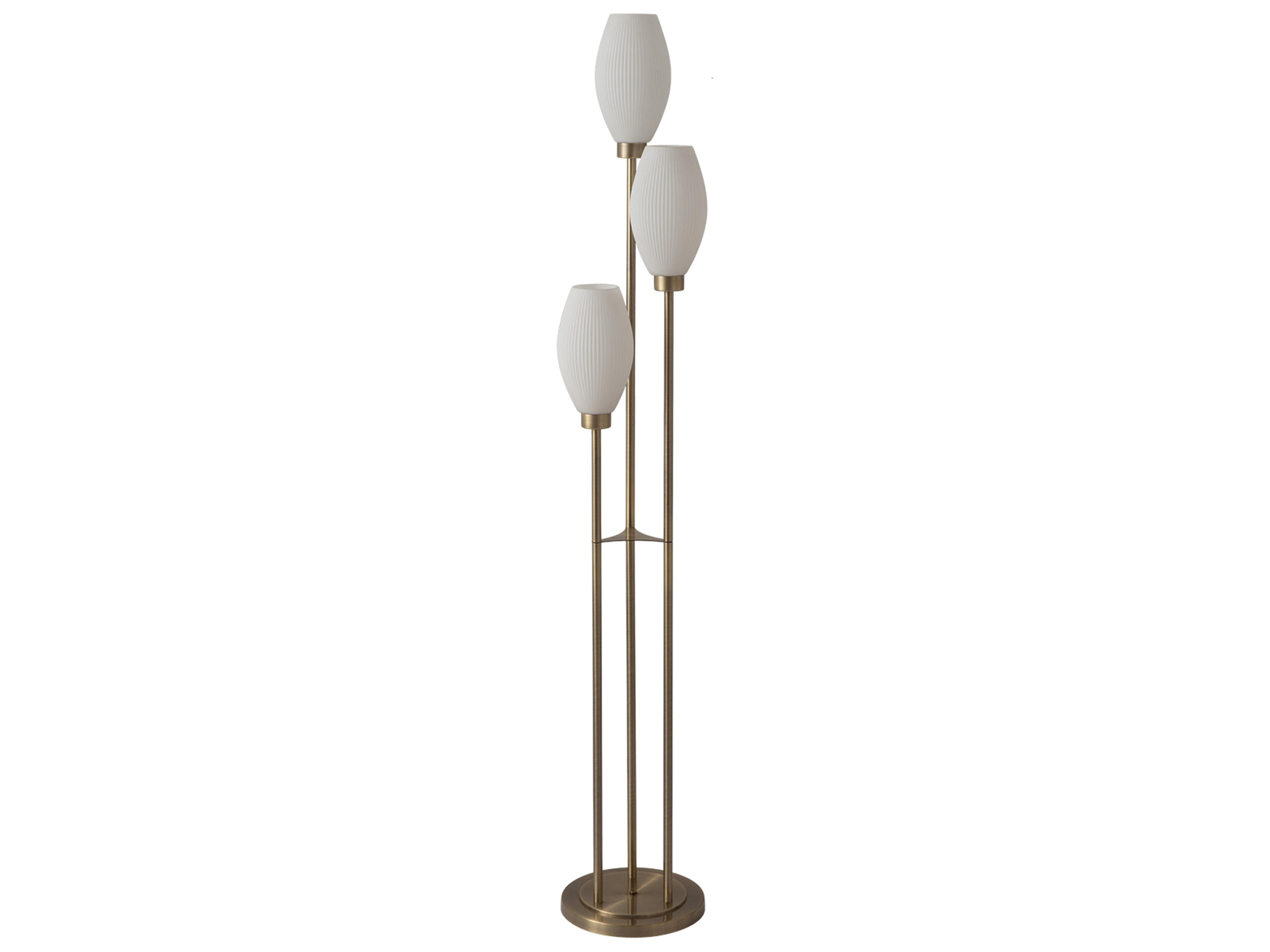 Nova Willows White Weathered Brass Floor Lamp