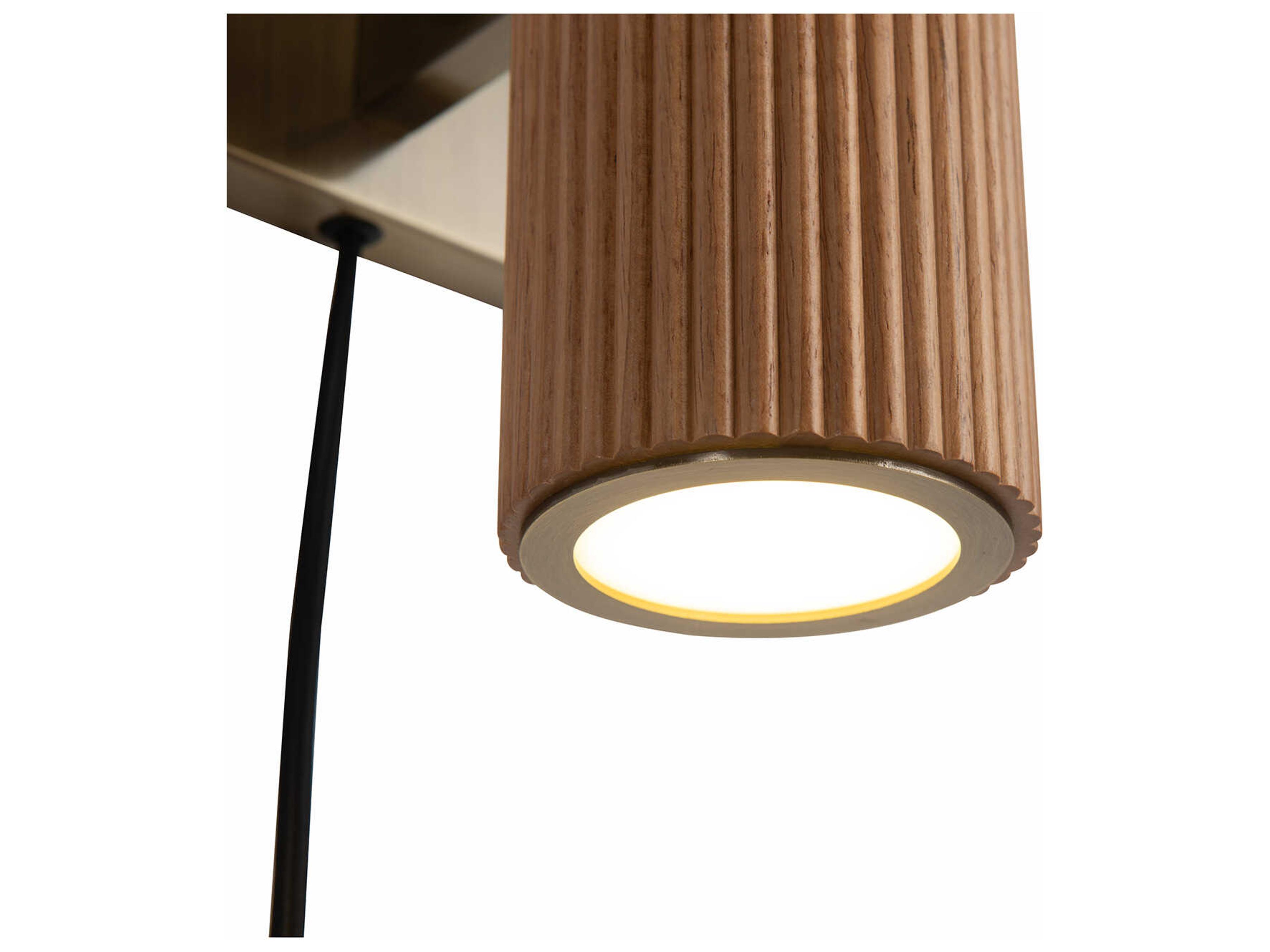 Nova Tambo 1-Light Natural Ash Weathered Brass Brown Wall Sconce