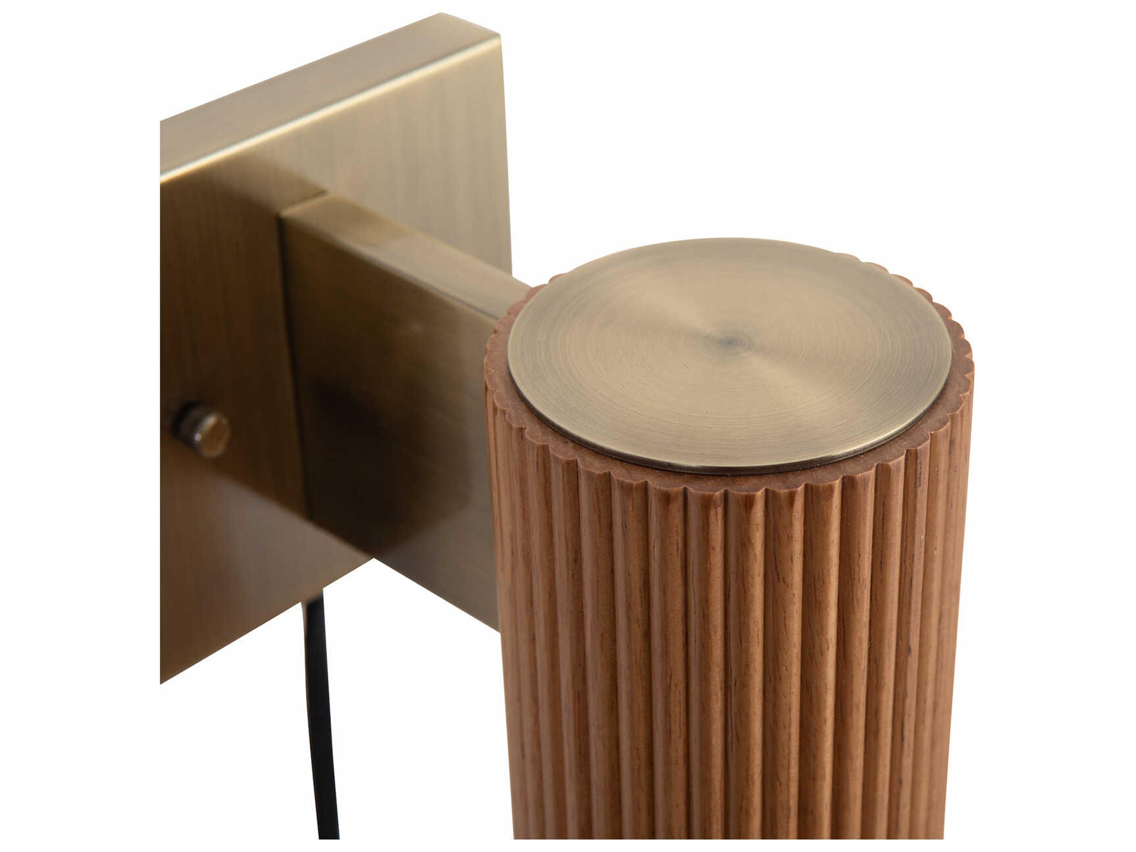 Nova Tambo 1-Light Natural Ash Weathered Brass Brown Wall Sconce