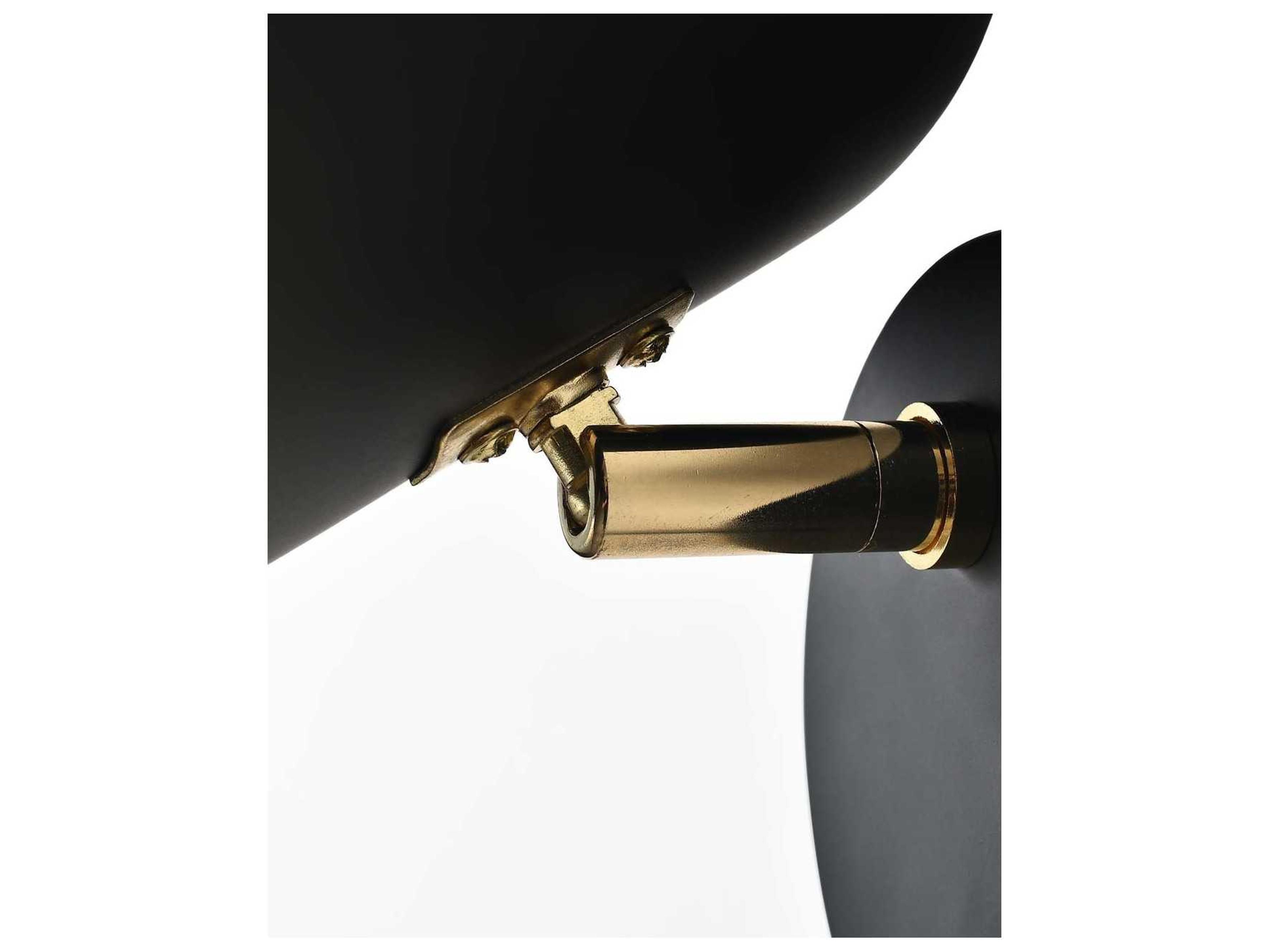 Nova Culver 1-Light Brushed Brass Black Wall Sconce