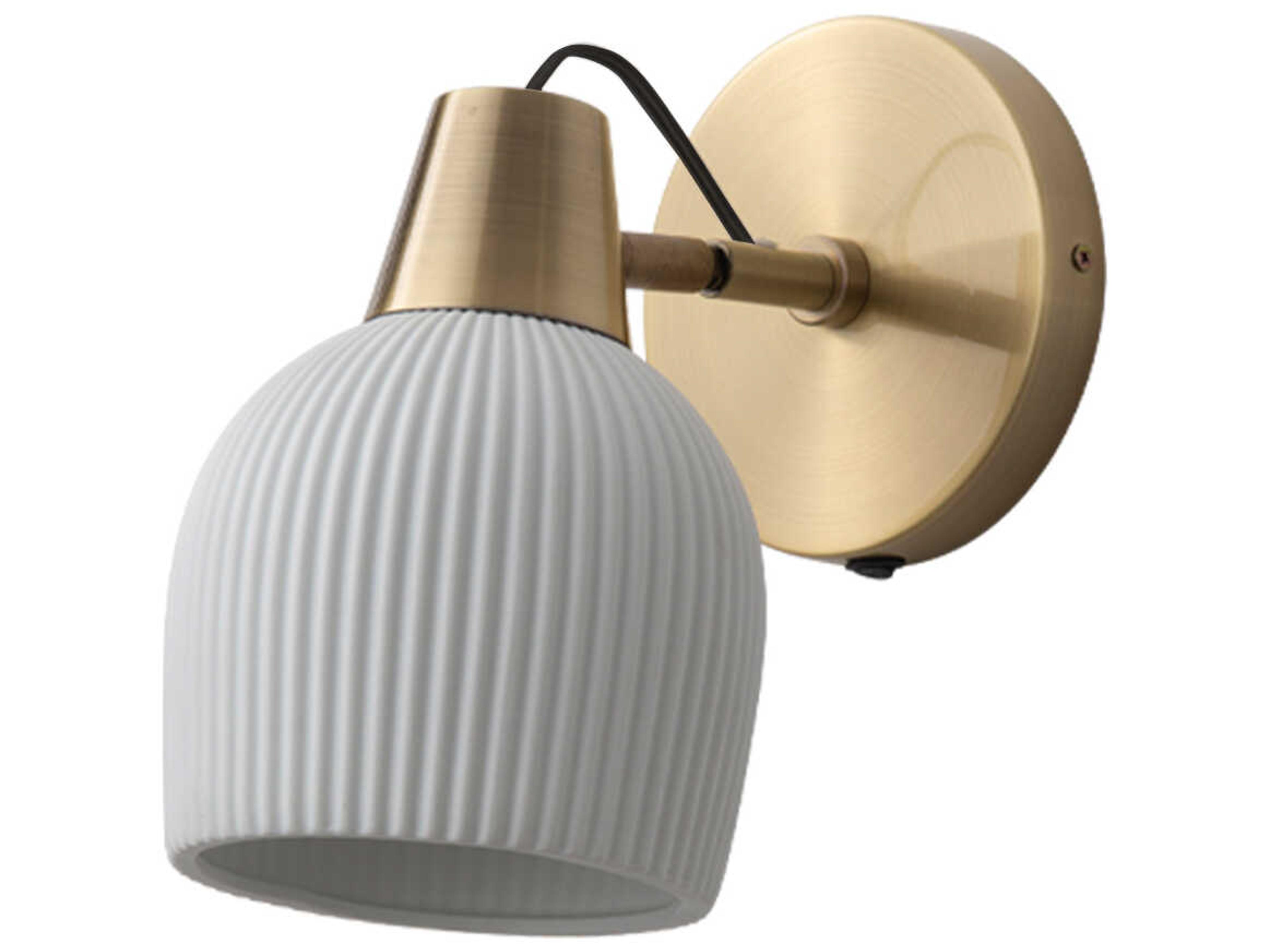 Nova Bone Porcelain Petaluma 1-Light Weathered Brass White Wall Sconce