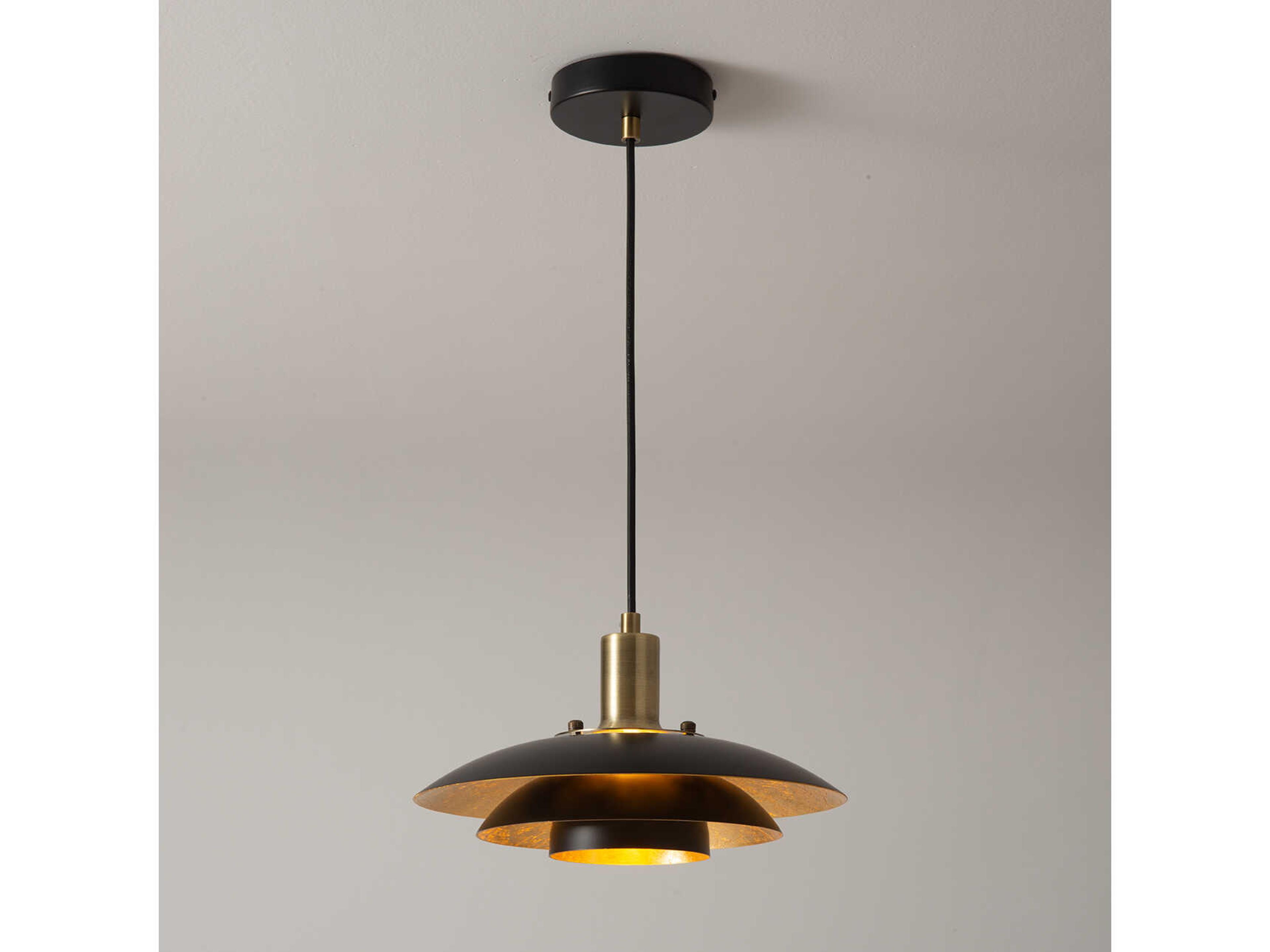 Nova Rancho Mirage 1-Light Matte Black Weathered Brass Pendant