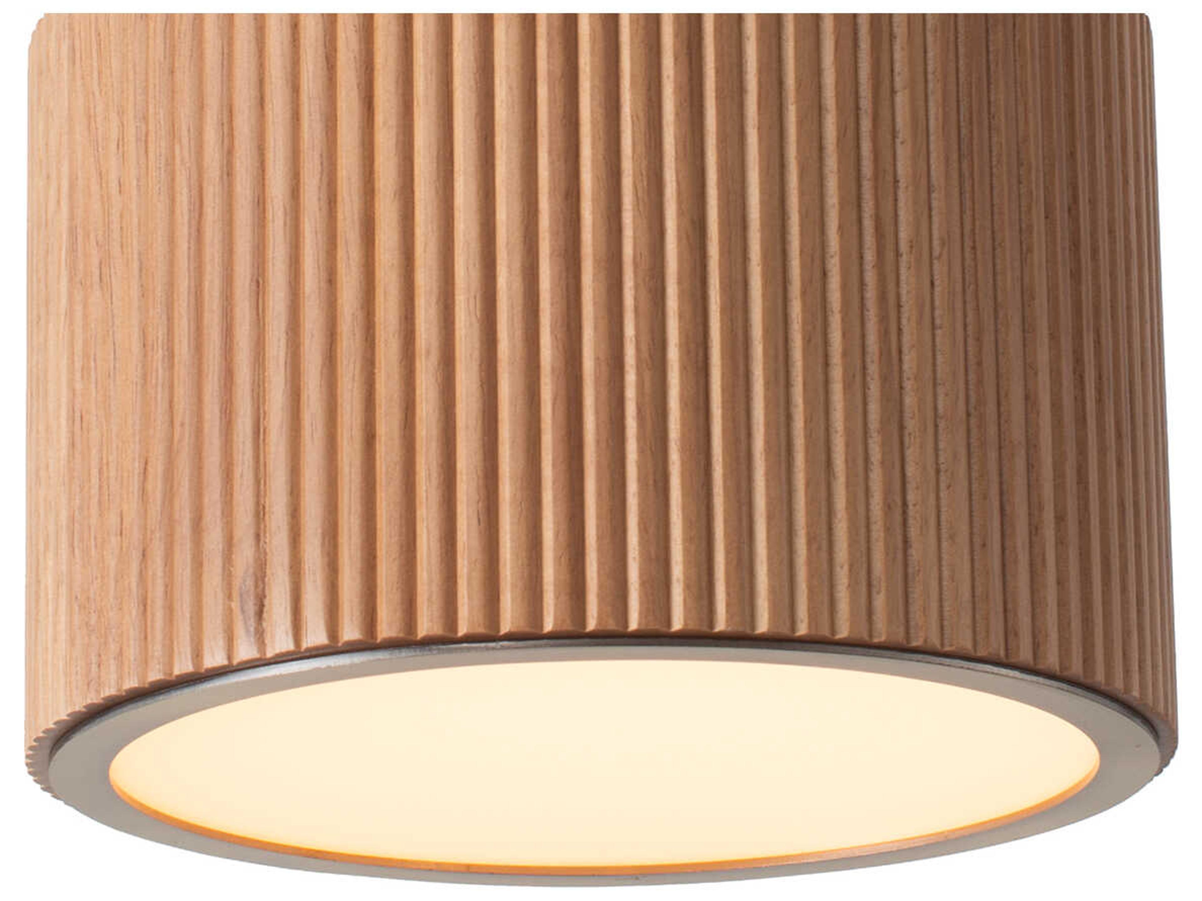 Nova Tambo 1-Light Natural Ash Weathered Brass Drum Mini Pendant