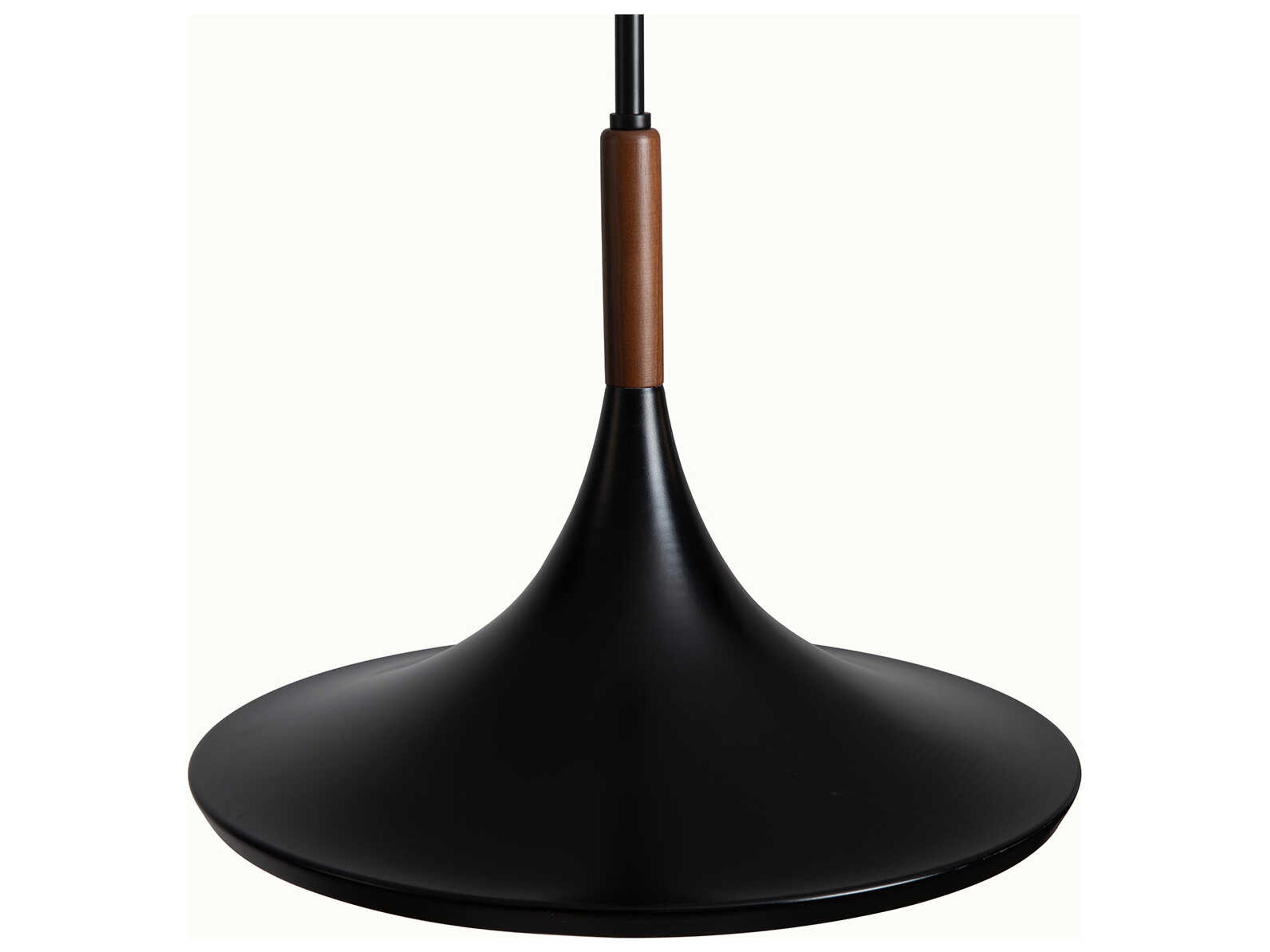 Nova Lodi 1-Light Matte Black Walnut Pendant