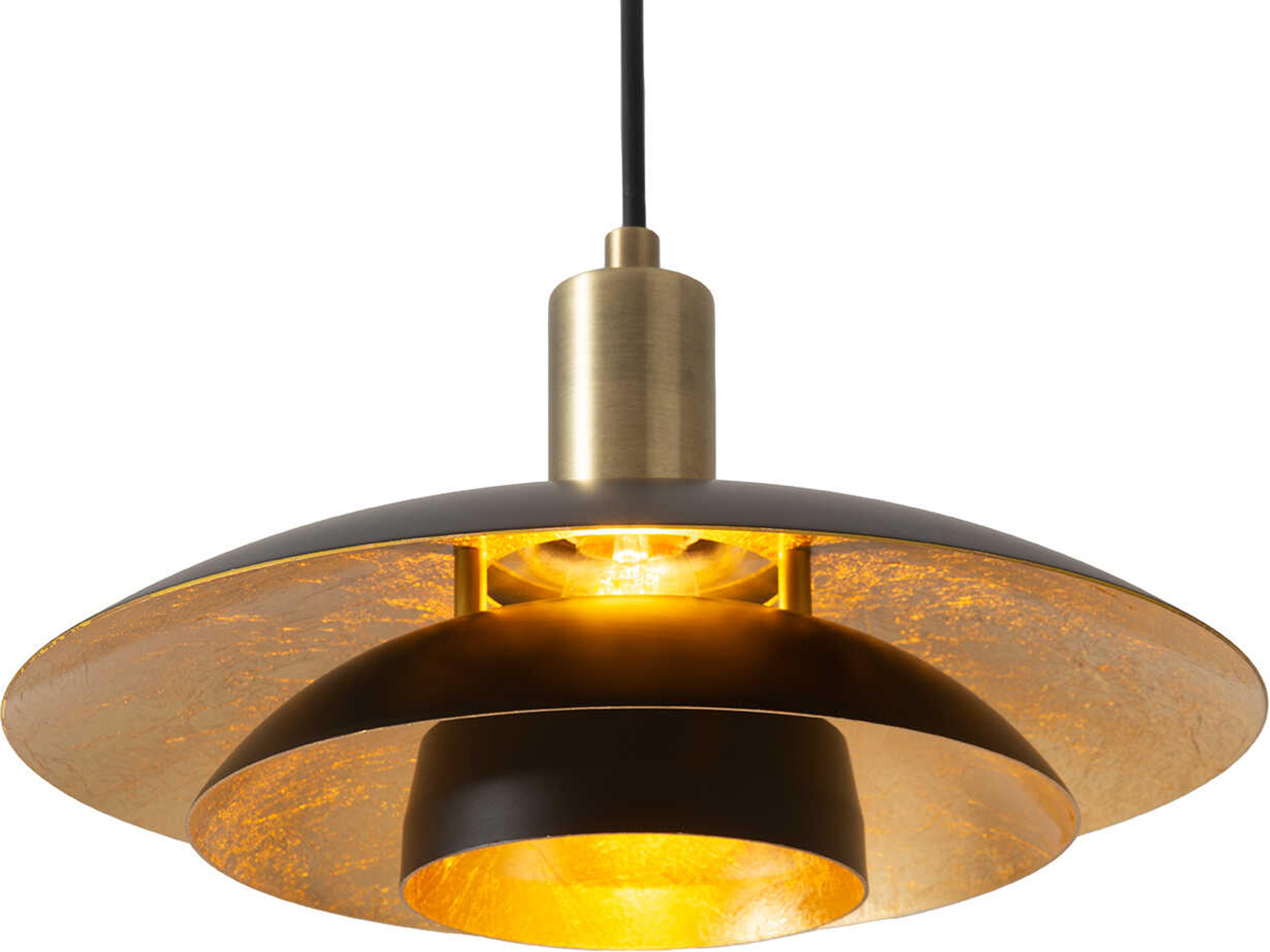 Nova Rancho Mirage 1-Light Matte Black Weathered Brass Pendant