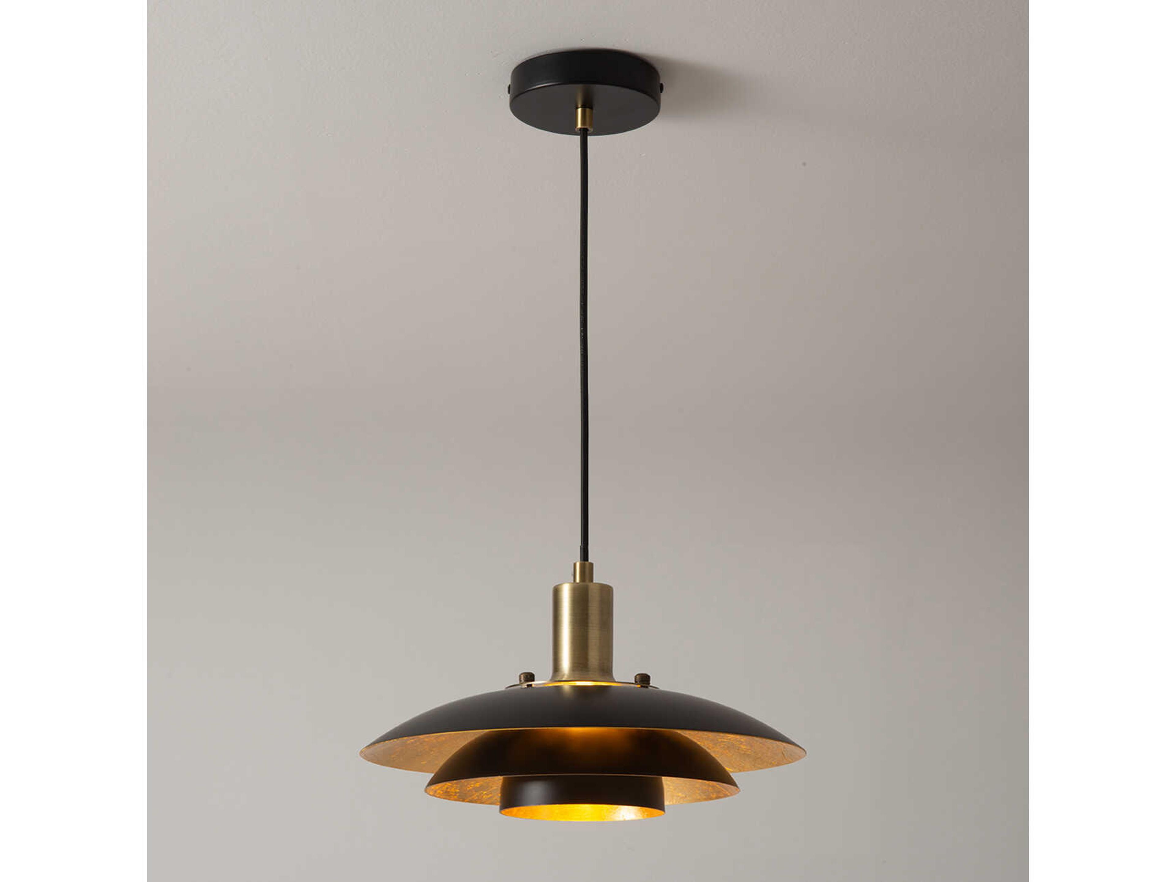 Nova Rancho Mirage 1-Light Matte Black Weathered Brass Pendant