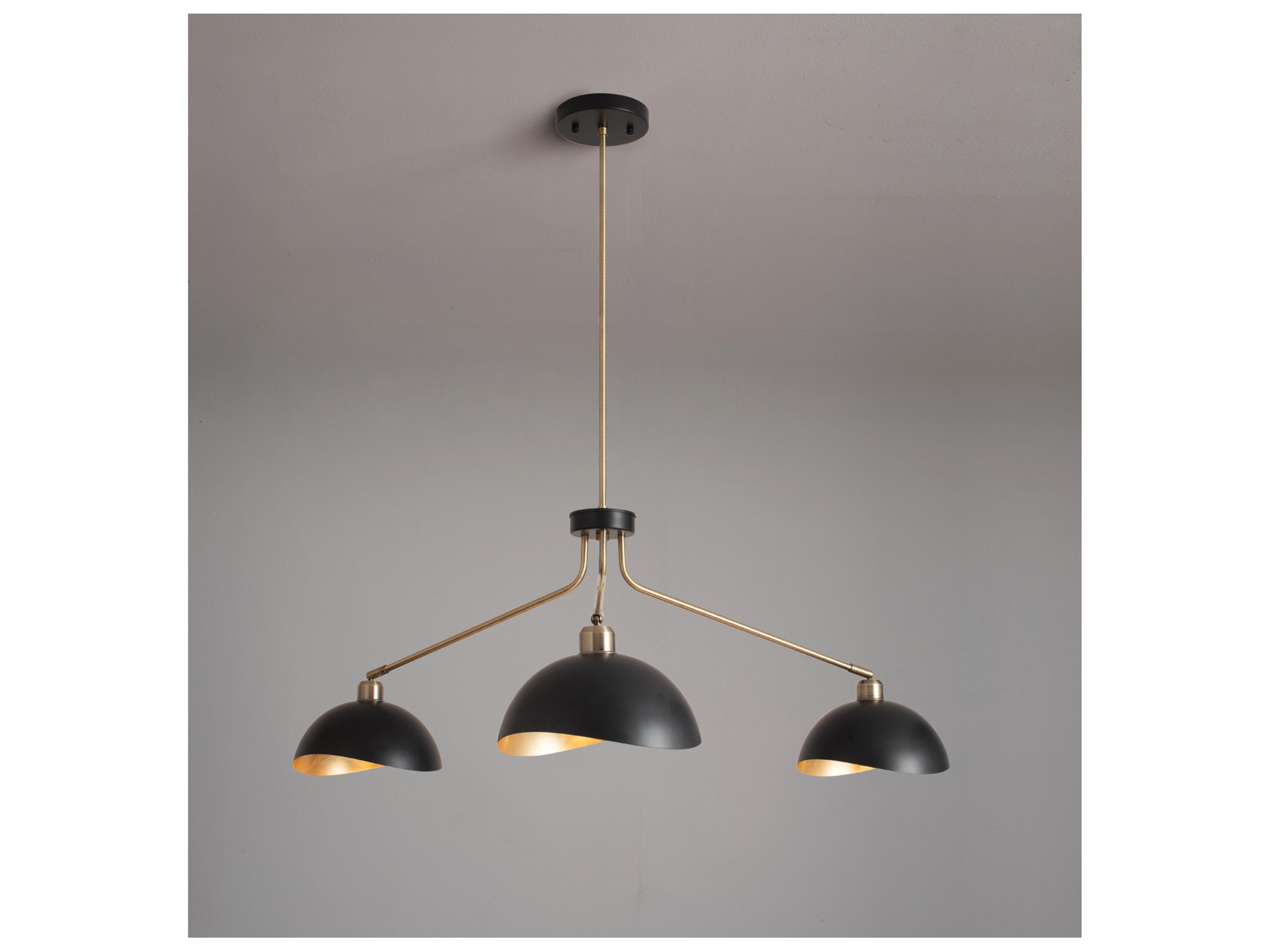 Nova Luna Bella 3-Light Weathered Brass Dome Chandelier
