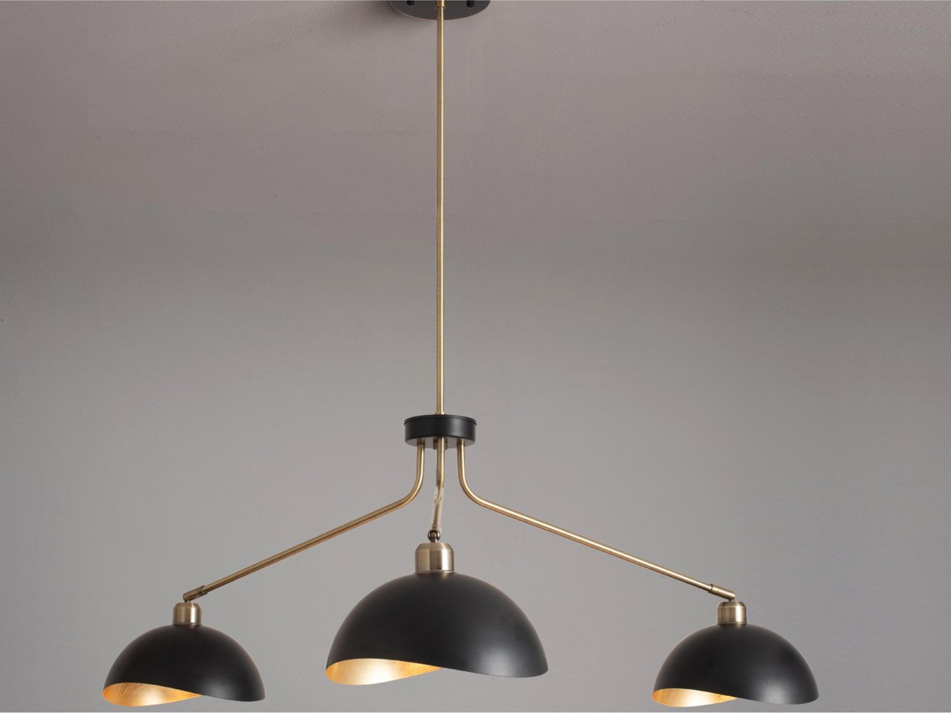 Luna Bella 3-Light Weathered Brass Dome Chandelier