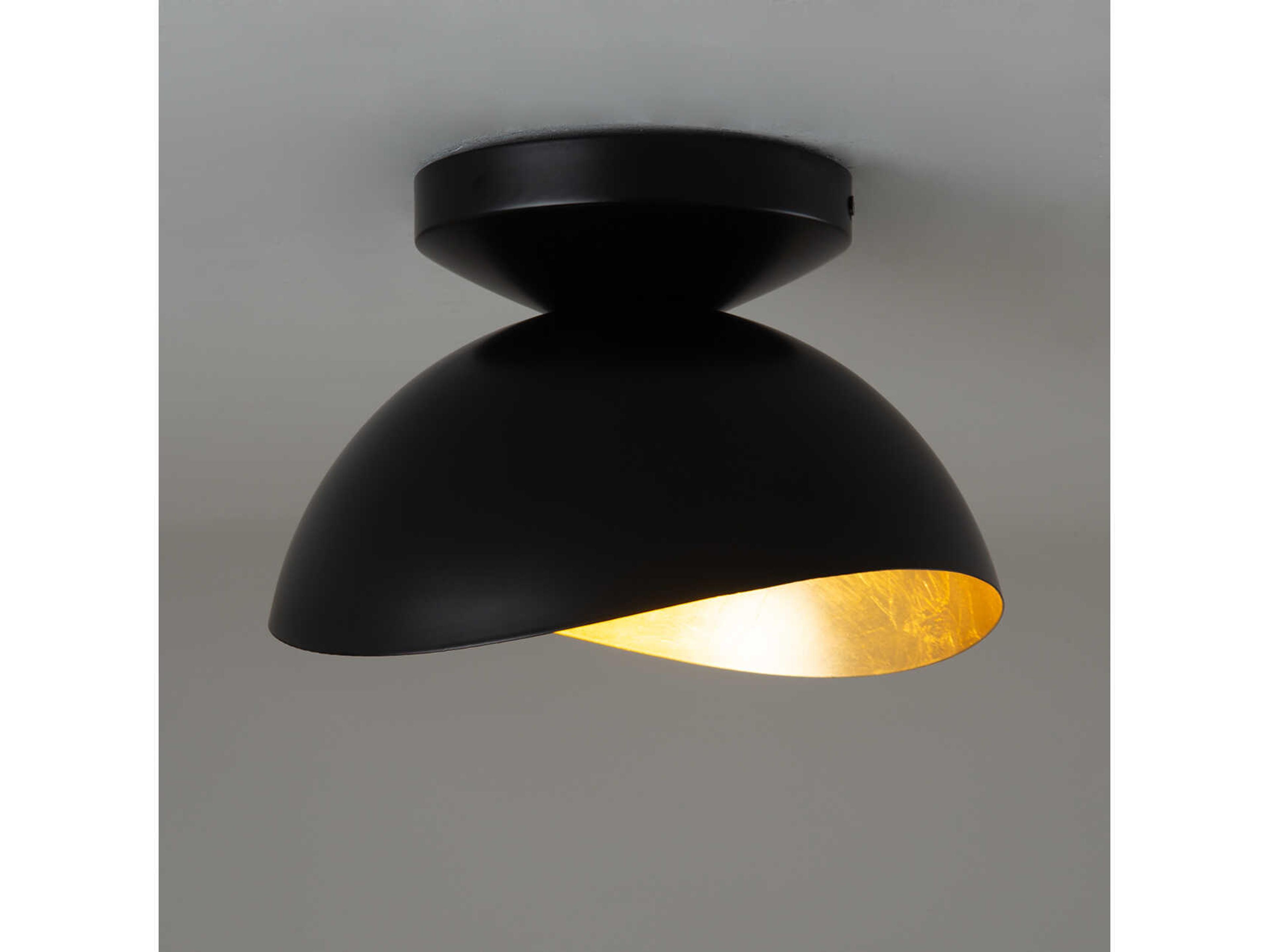 Nova Luna Bella 1-Light Matte Black Weathered Brass Flush Mount