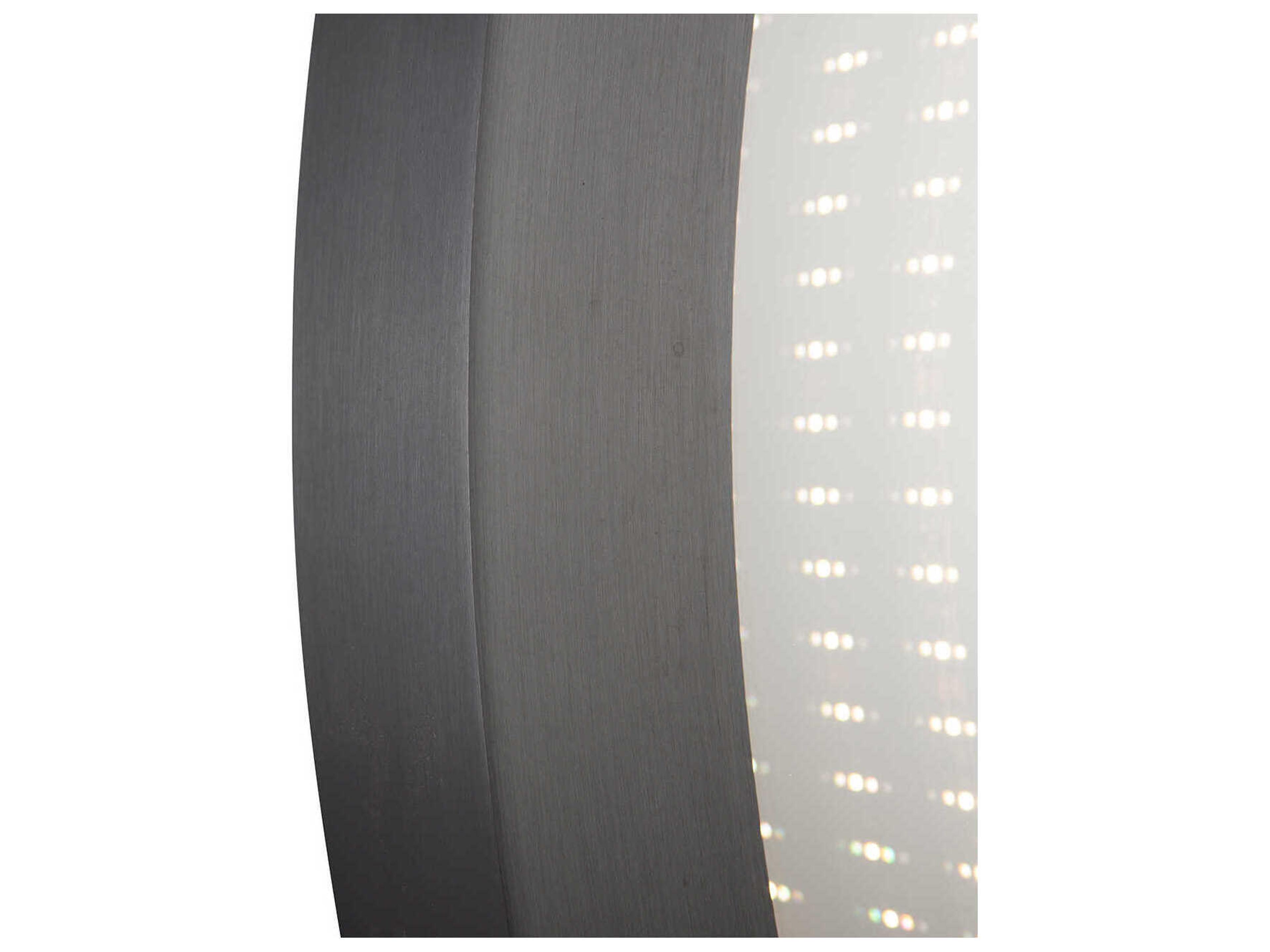 Nova Starfall Gunmetal Vanishing Infinity LED Round Wall Mirror