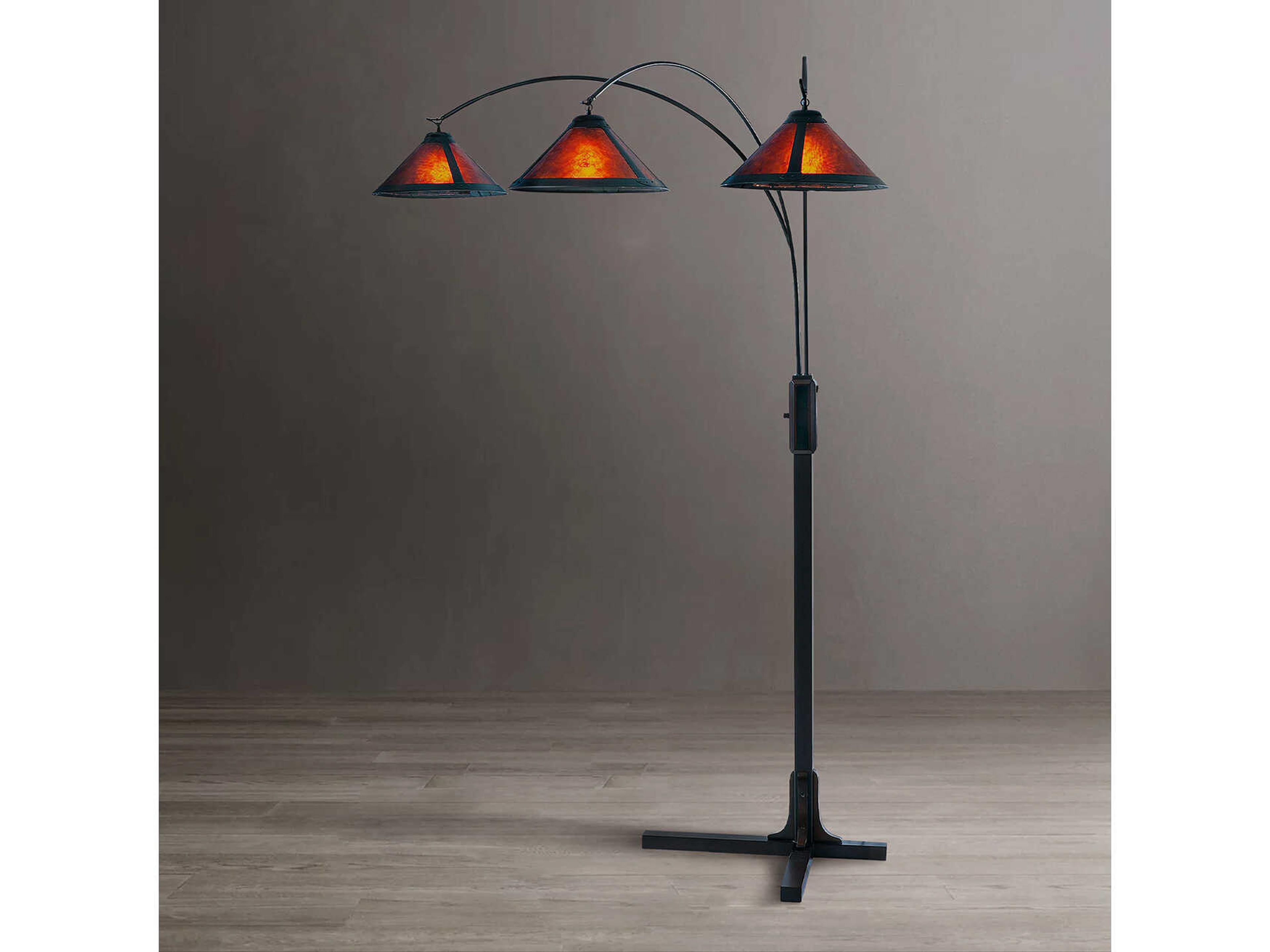 Nova Mica Espresso Bronze Amber Floor Lamp