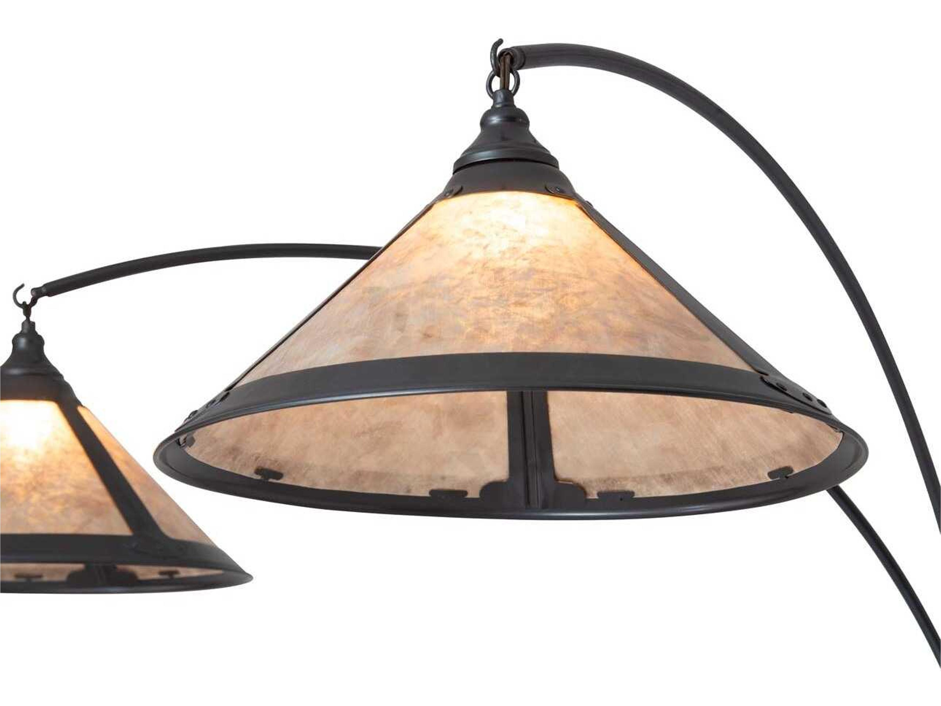 Nova Mica Charcoal Gray Gunmetal Amber Floor Lamp