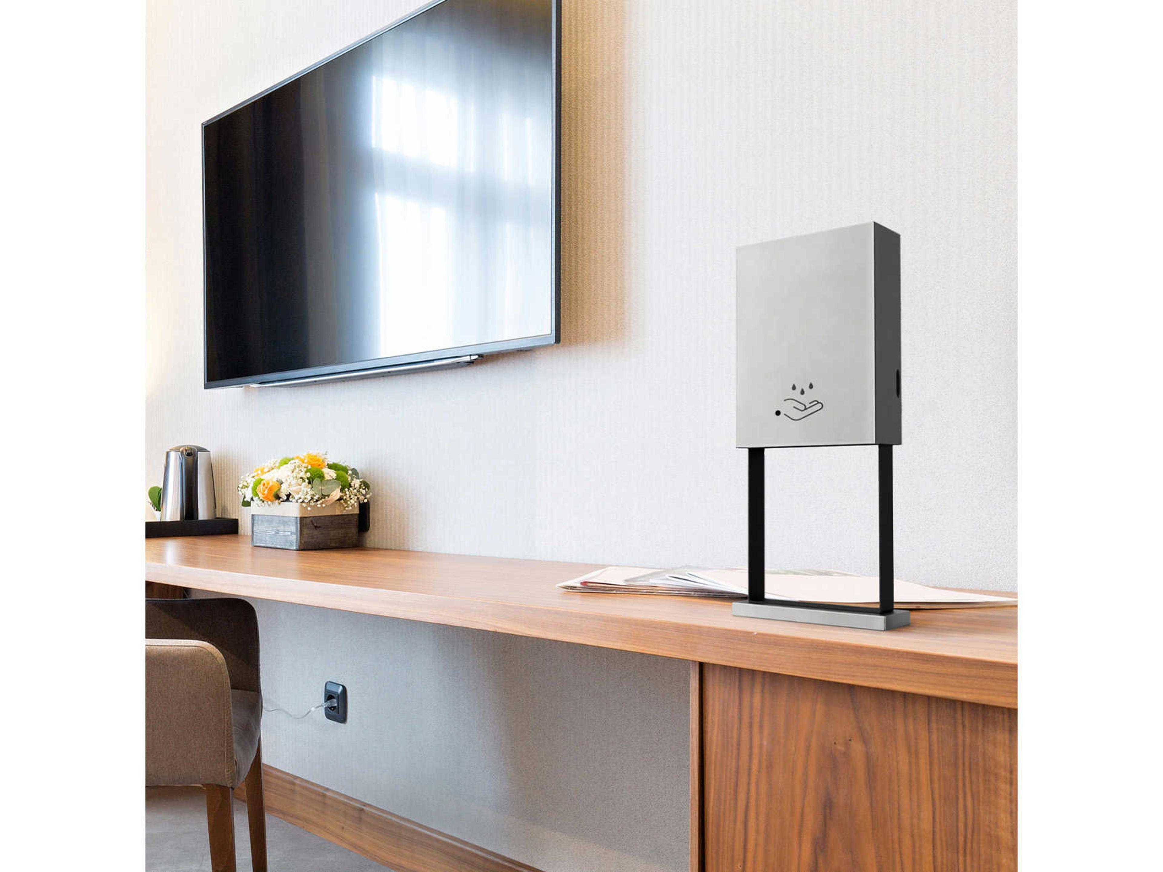 Nova Satin Nickel Tabletop Hand Sanitizer Dispenser