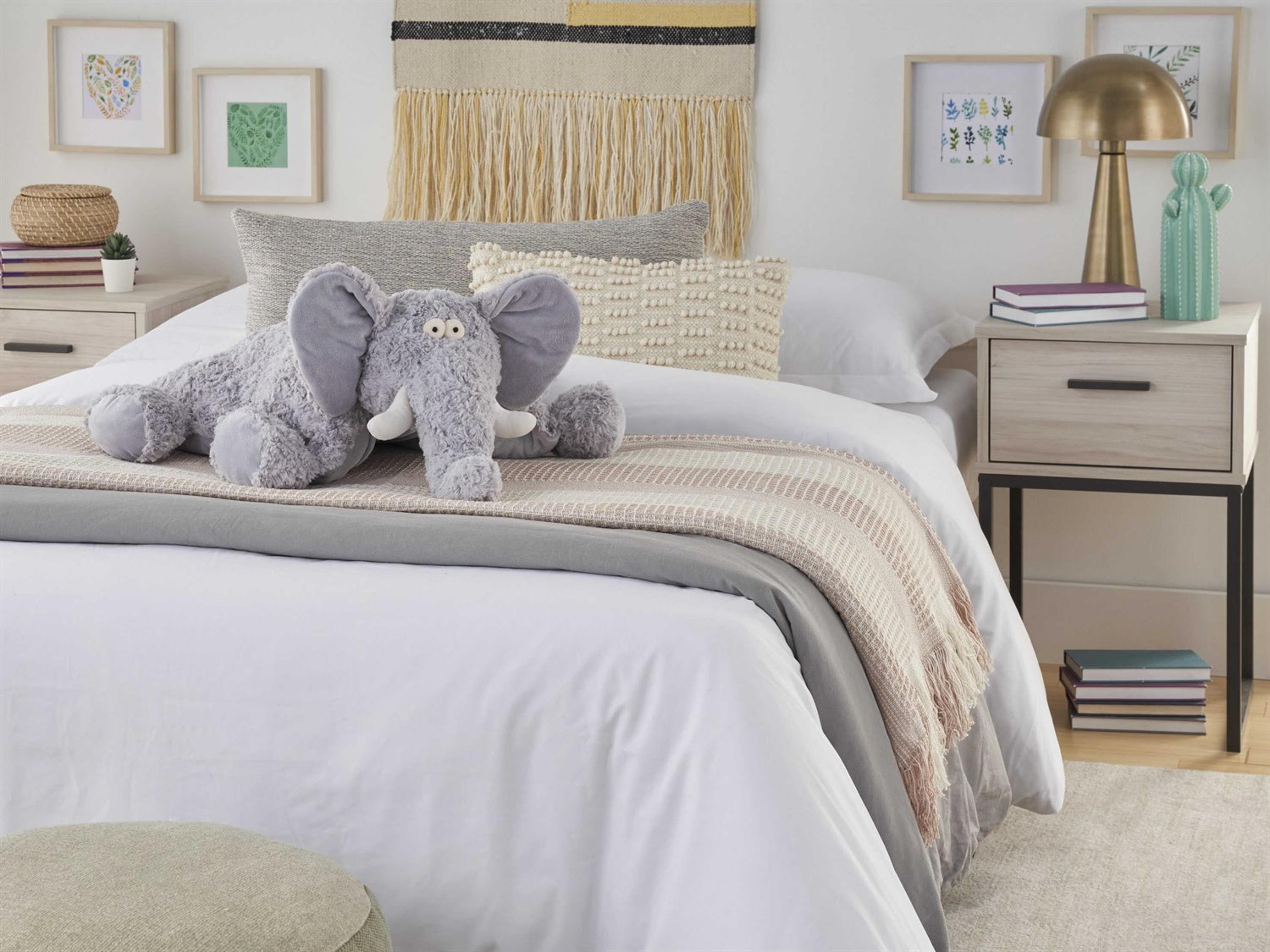 Nourison Mina Victory Plush Lines Foldable Elephant Pillow