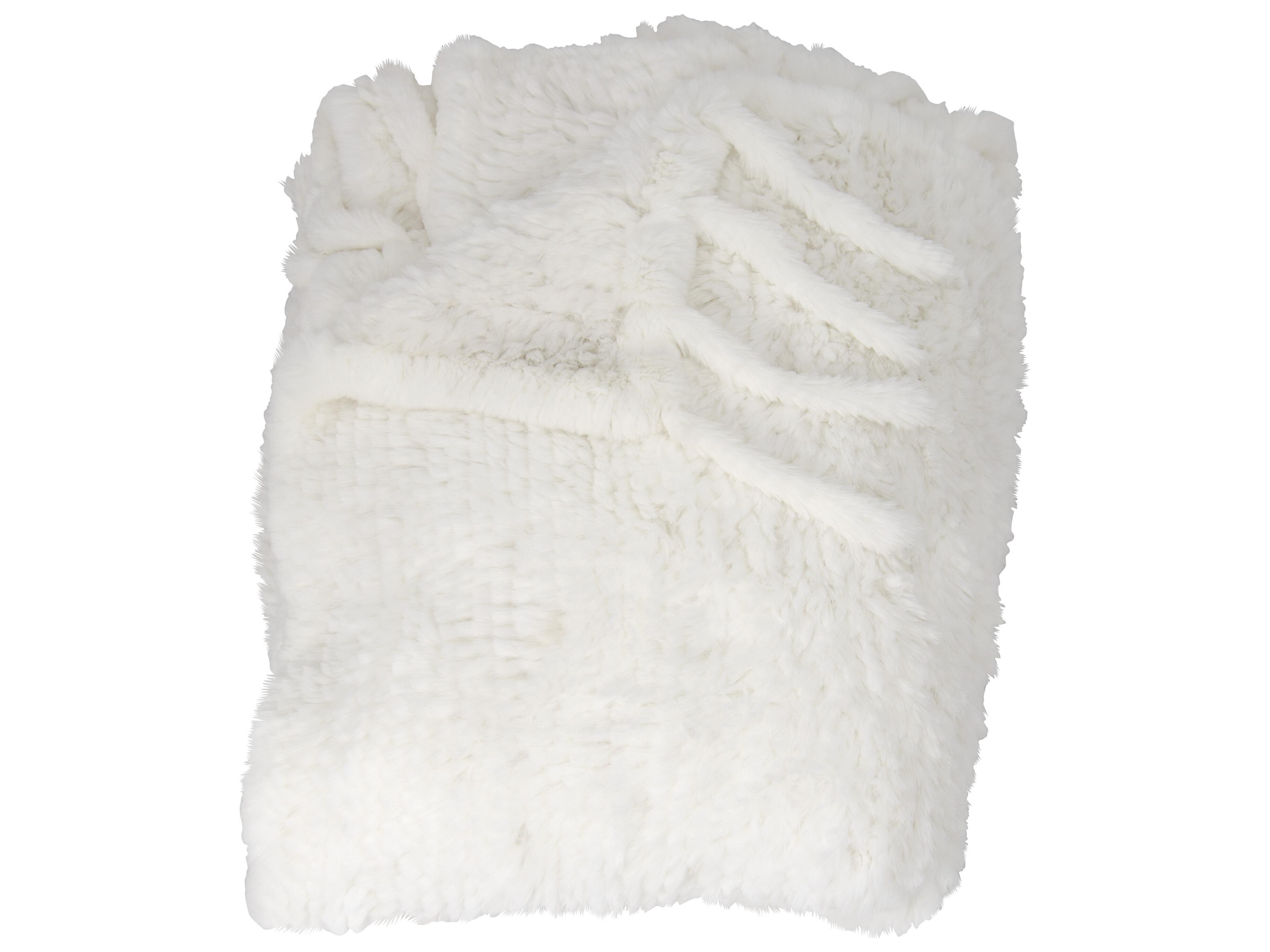 Mina Victory Couture Fur Woven Rex Rabbit Throw