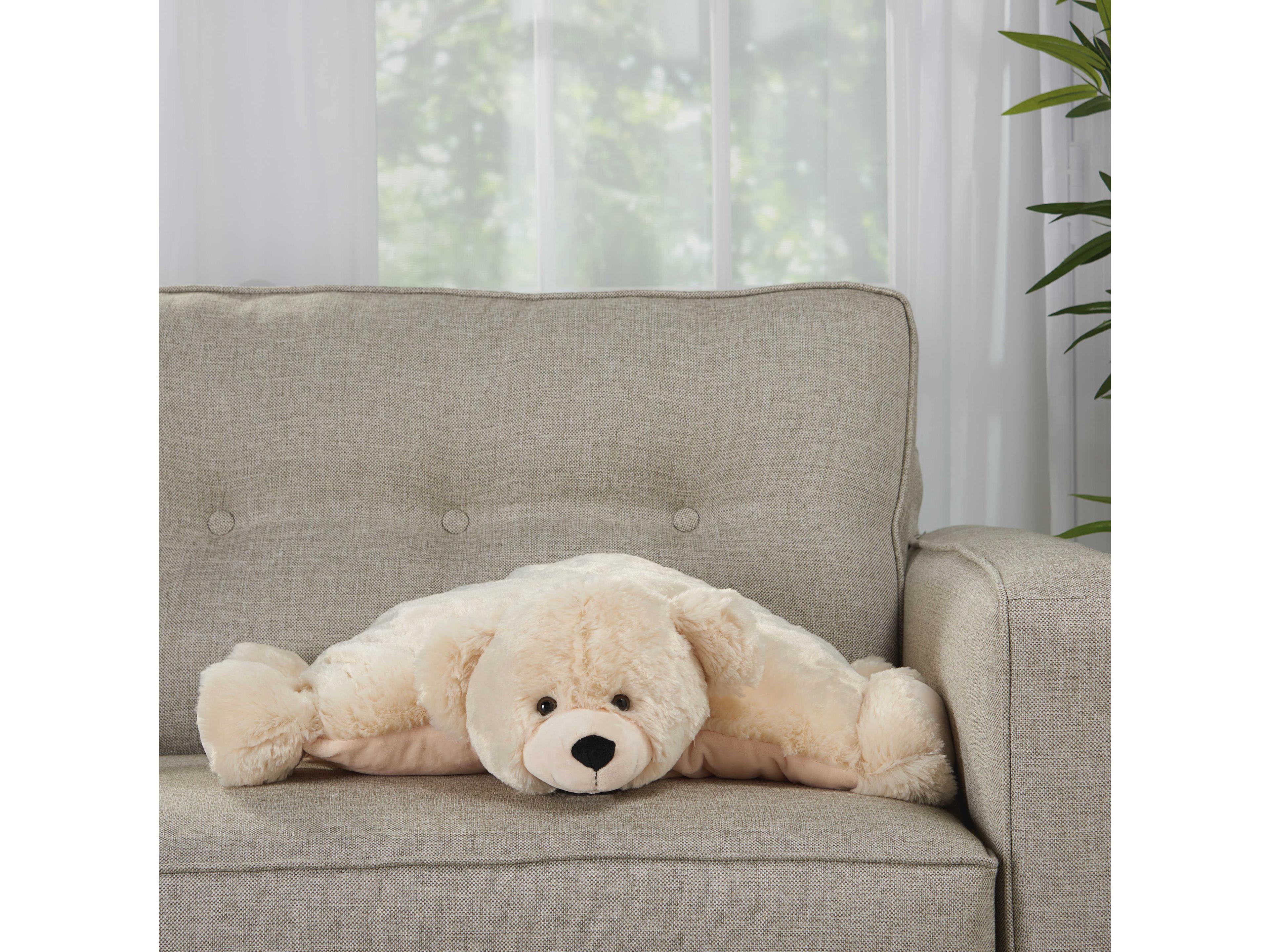 Nourison Mina Victory Plush Lines Stuffed Bear Pillow