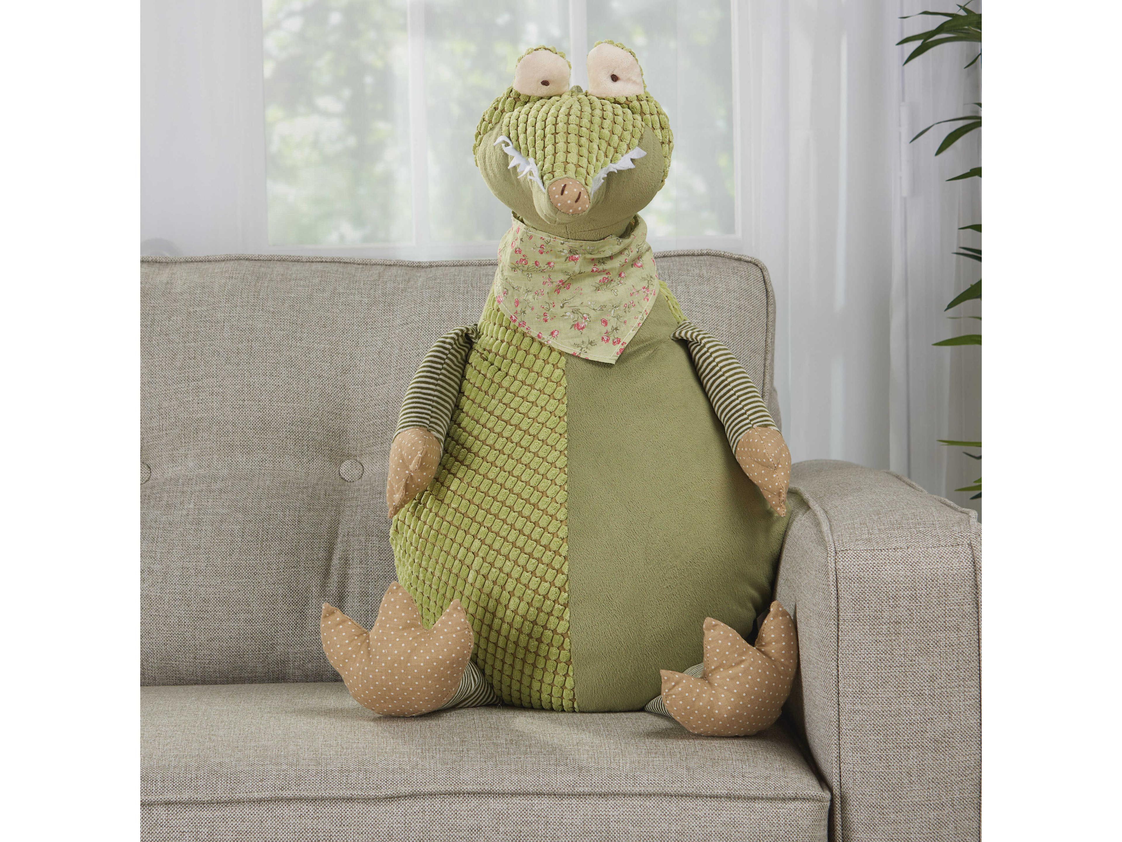 Nourison Mina Victory Plush Lines Stuffed Crocodile