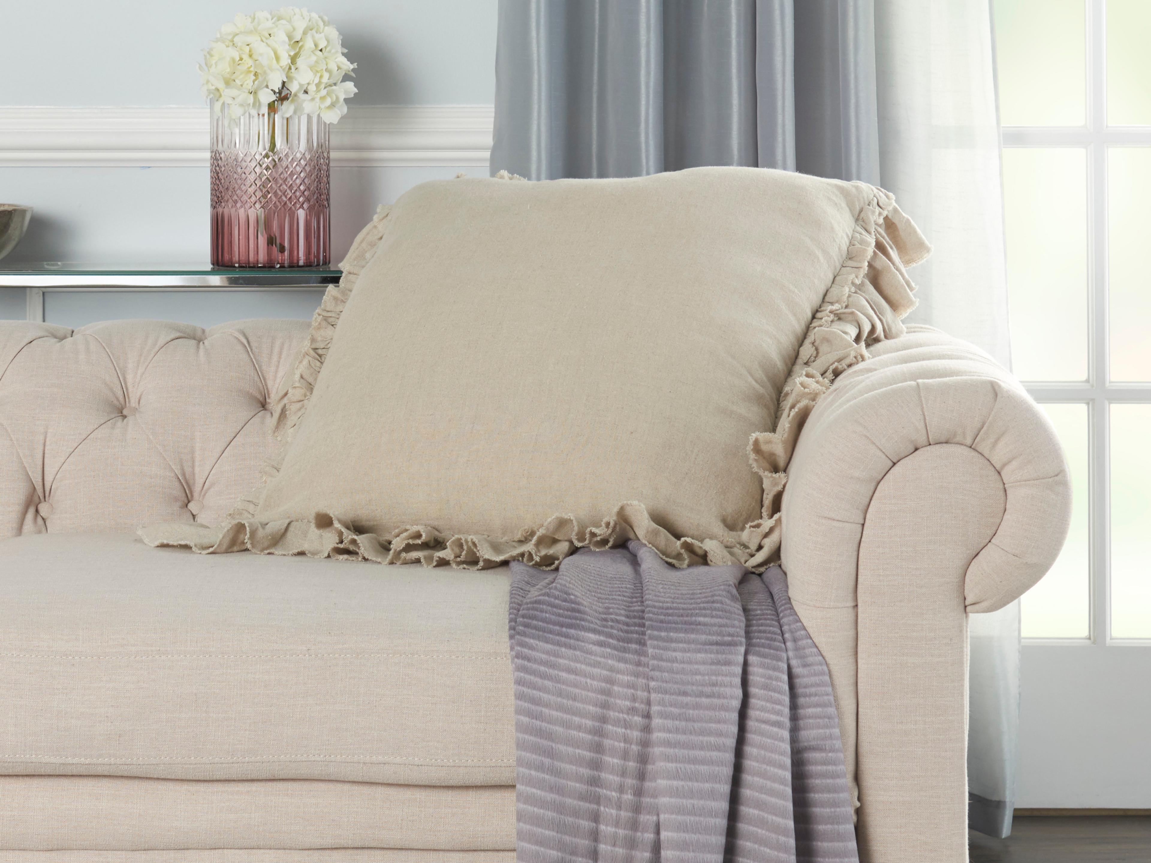 Nourison Mina Victory Sofia 24" x 24" Natural Pillow