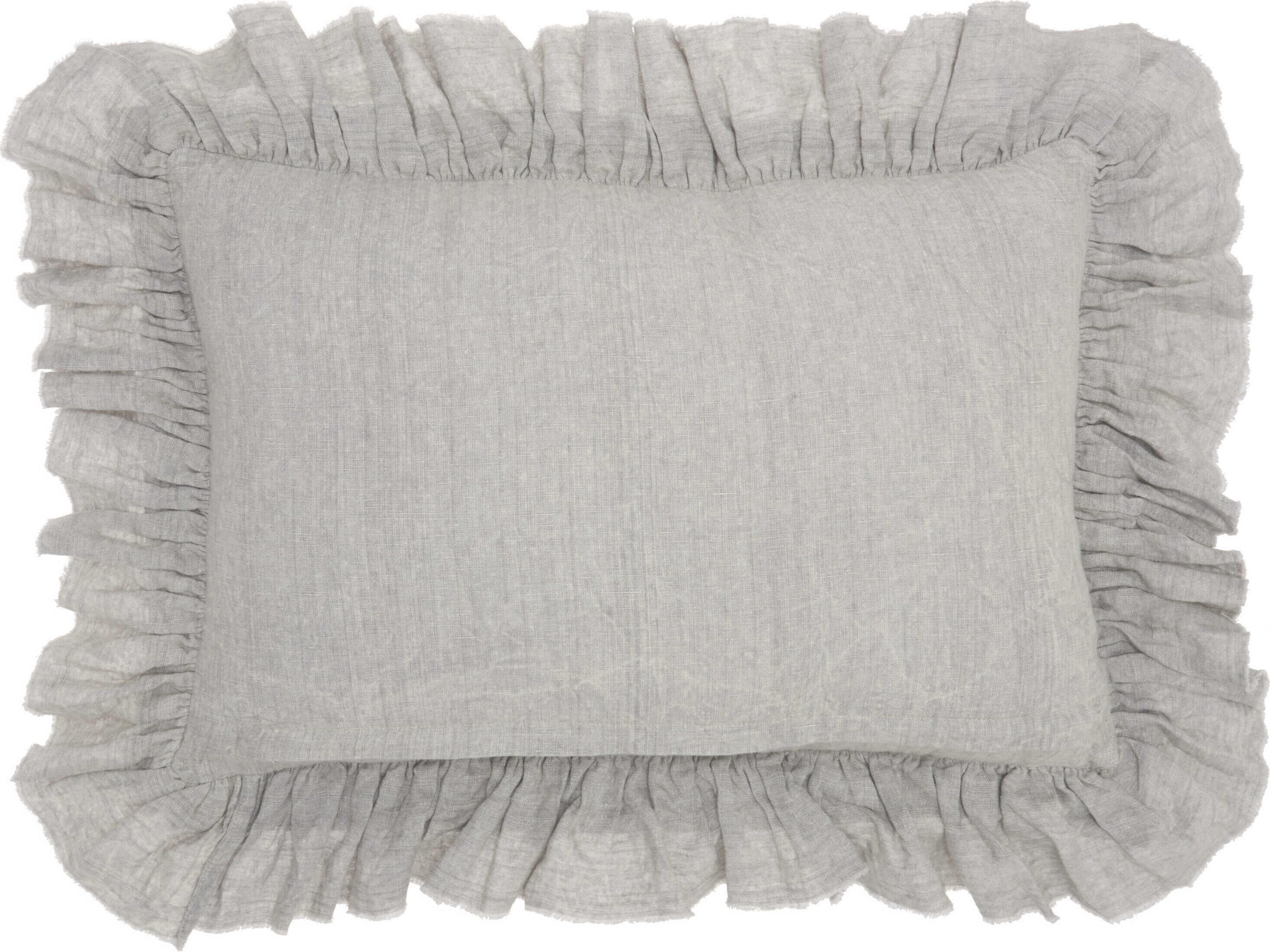 Mina Victory Sofia 16" x 24" Grey Pillow