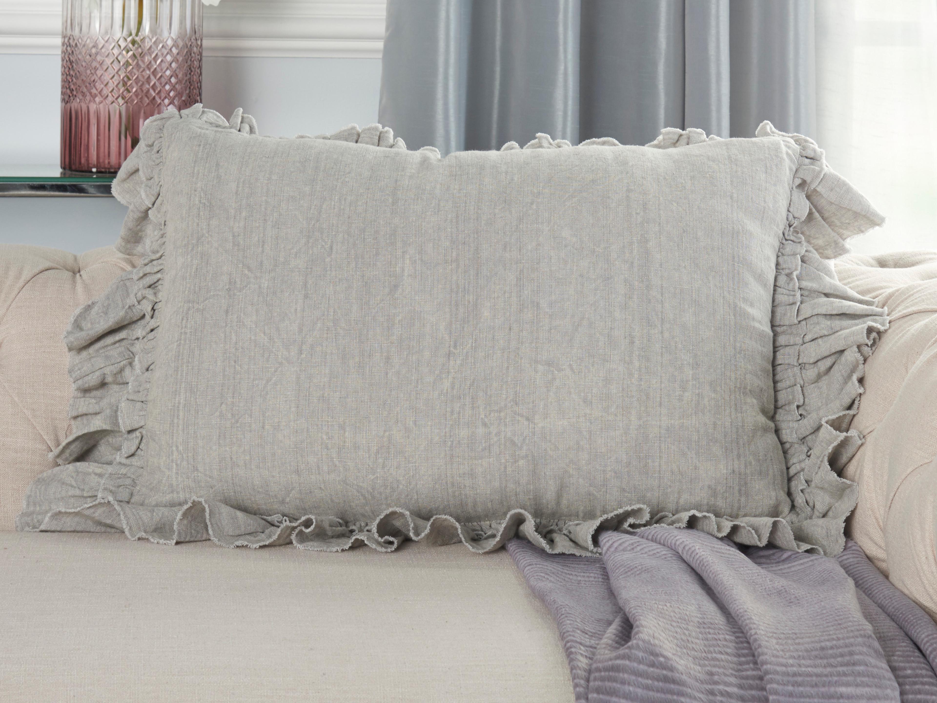 Nourison Mina Victory Sofia 16" x 24" Grey Pillow