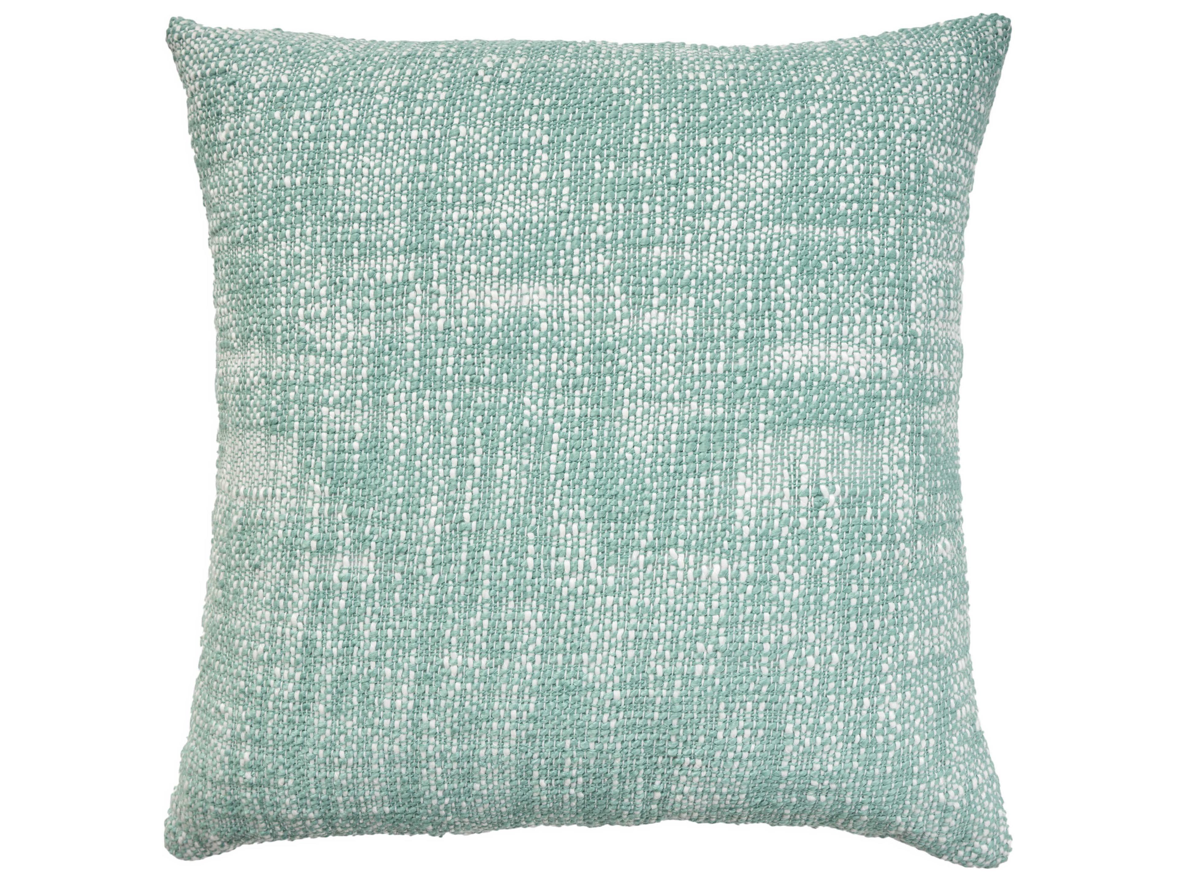 Mina Victory Outdoor Turquoise Basketweave Pillow
