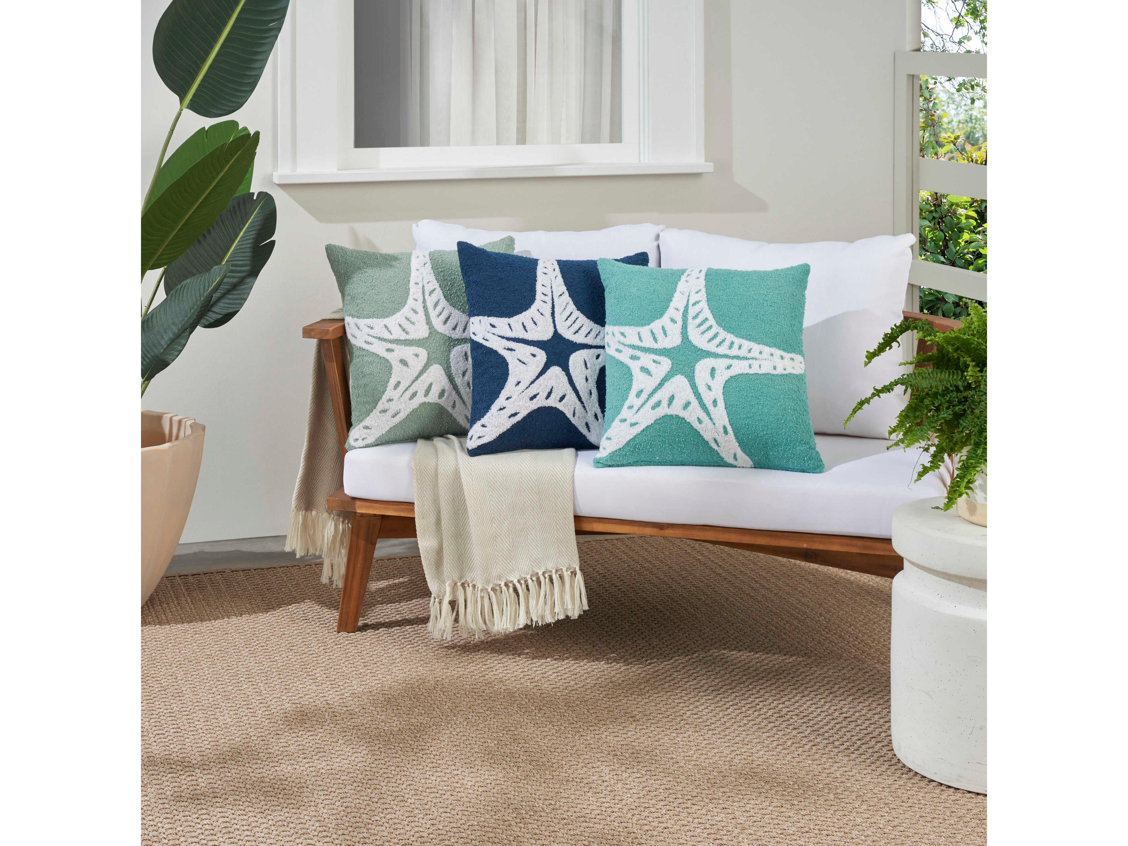 Nourison Mina Victory Outdoor Towel Starfish Pillow