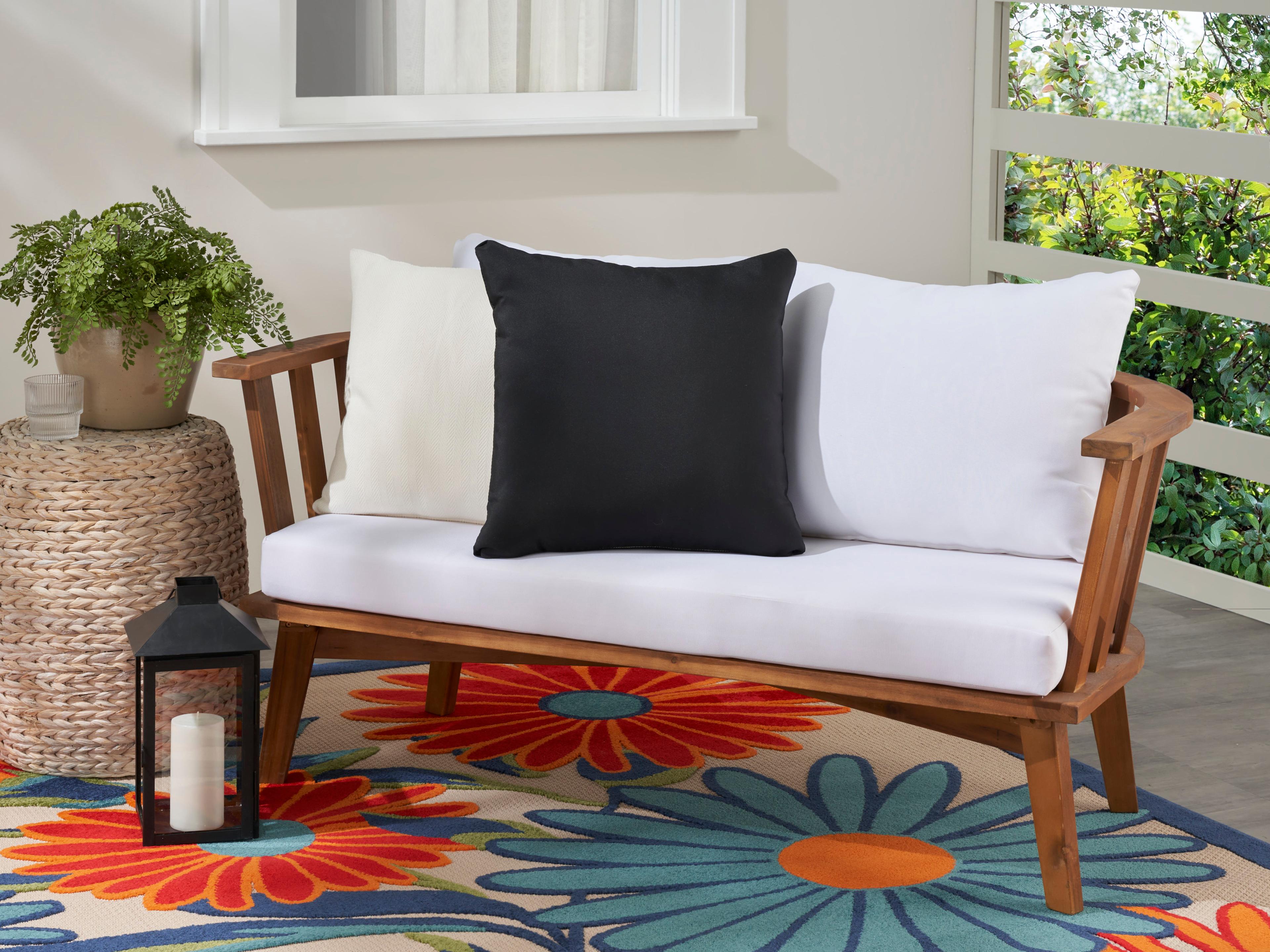 Nourison Mina Victory Aloha Black 20" x 20" Pillow