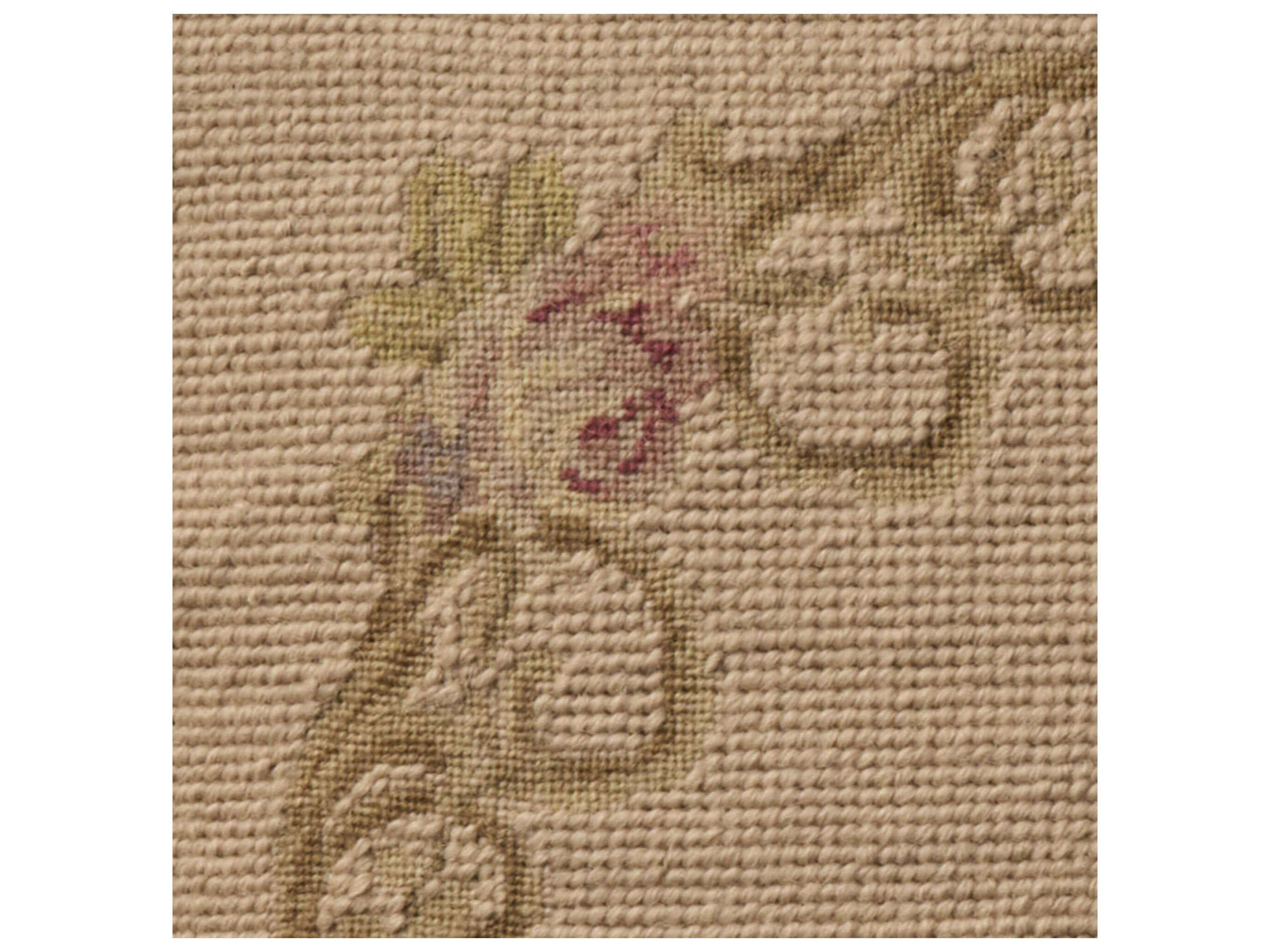 Nourison Mina Victory Vintage Floral Border 20" x 20" Beige Pillow