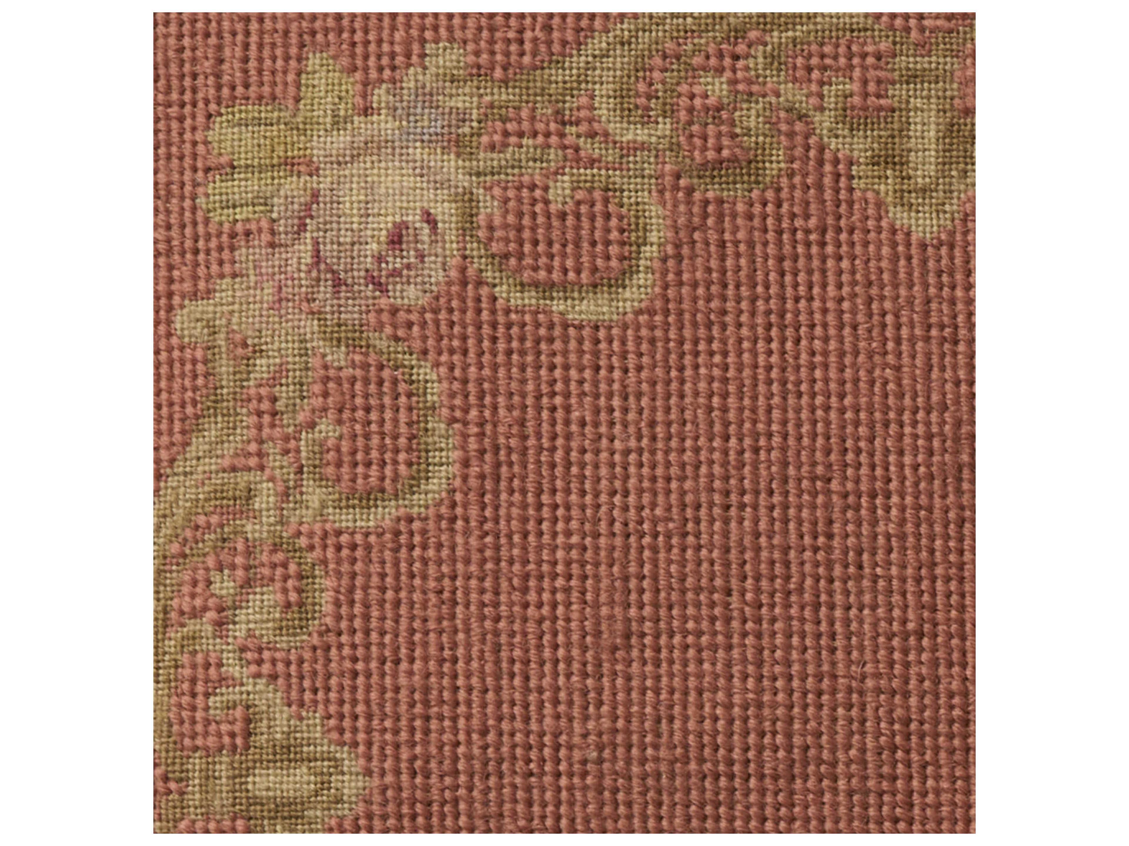 Nourison Mina Victory Vintage Floral Border 20" x 20" Coral Pillow