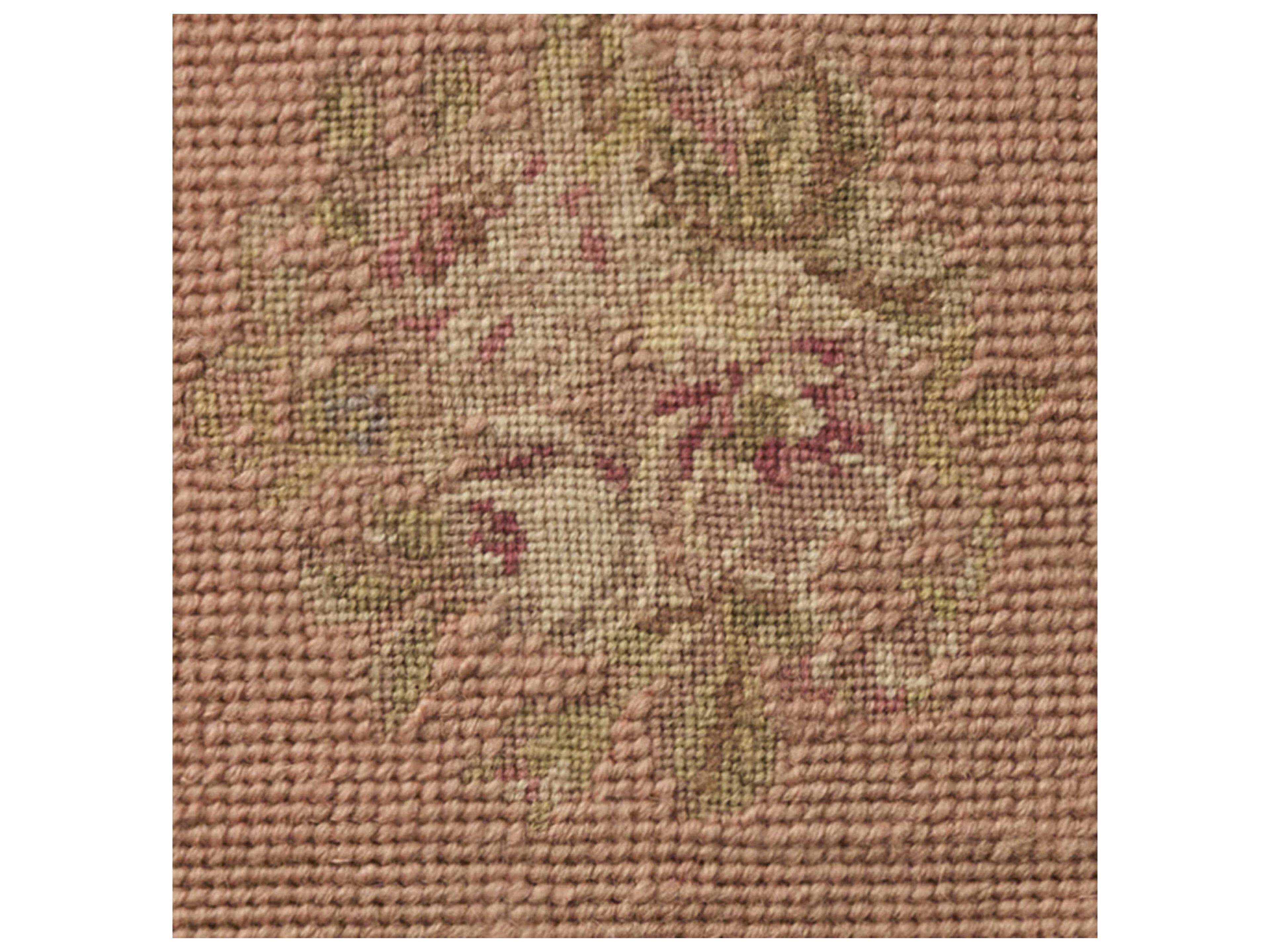 Nourison Mina Victory Vintage Floral Checkers 18" x 18" Pink Pillow