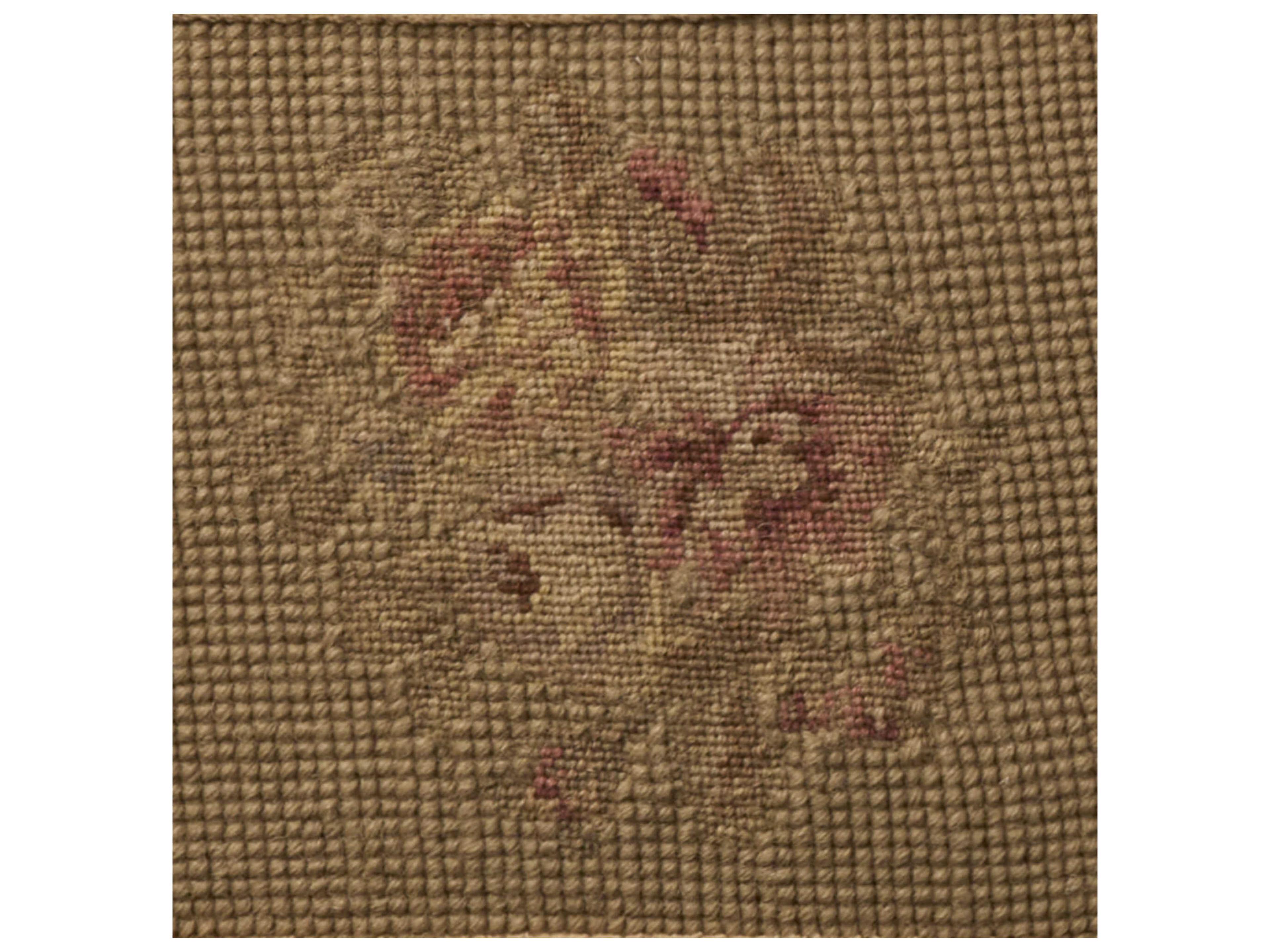 Nourison Mina Victory Vintage Floral Checkers 18" x 18" Olive Pillow