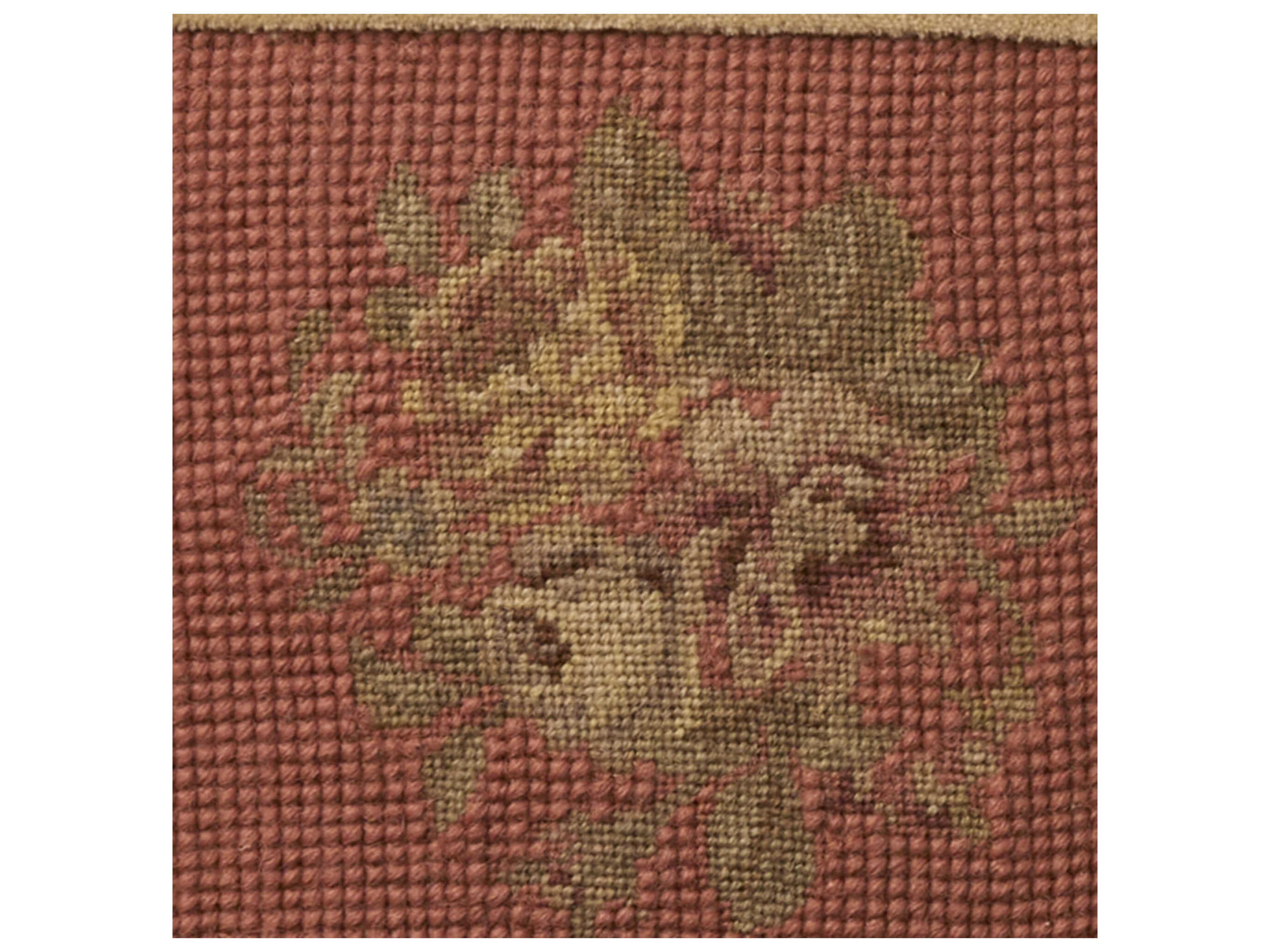 Nourison Mina Victory Vintage Floral Checkers 18" x 18" Coral Pillow