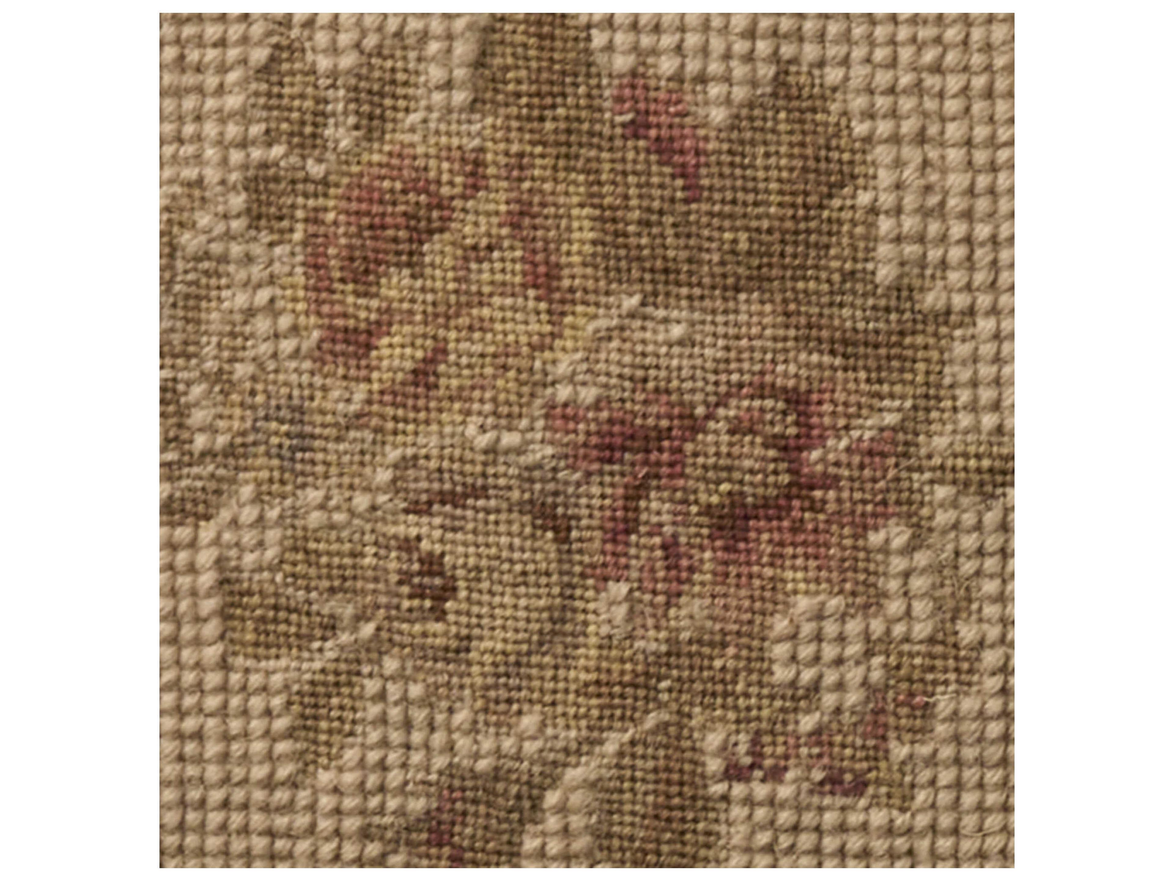 Nourison Mina Victory Vintage Floral Checkers 18" x 18" Beige Pillow