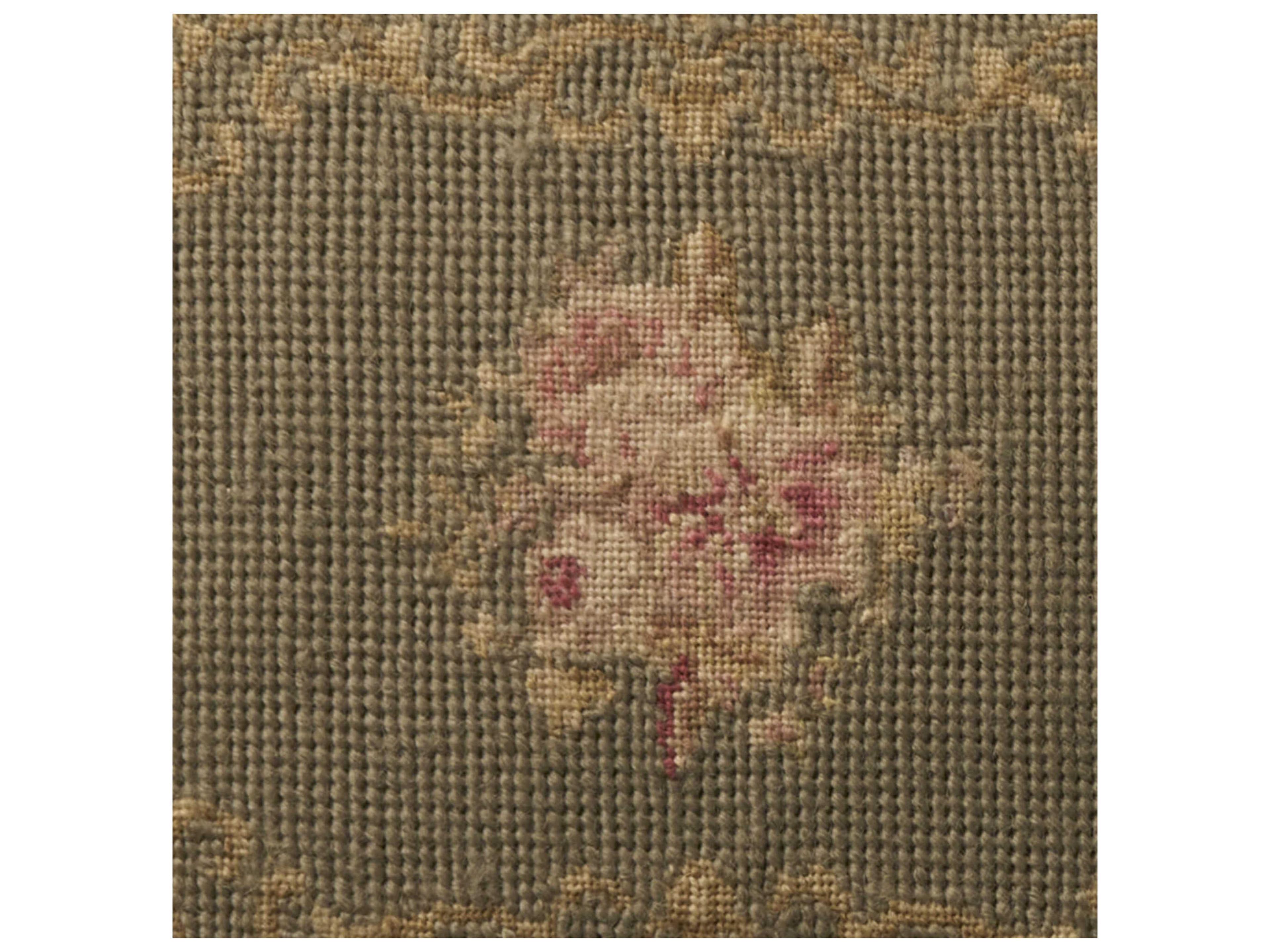 Nourison Mina Victory Vintage Oval Floral Border 14" x 18" Sage Pillow